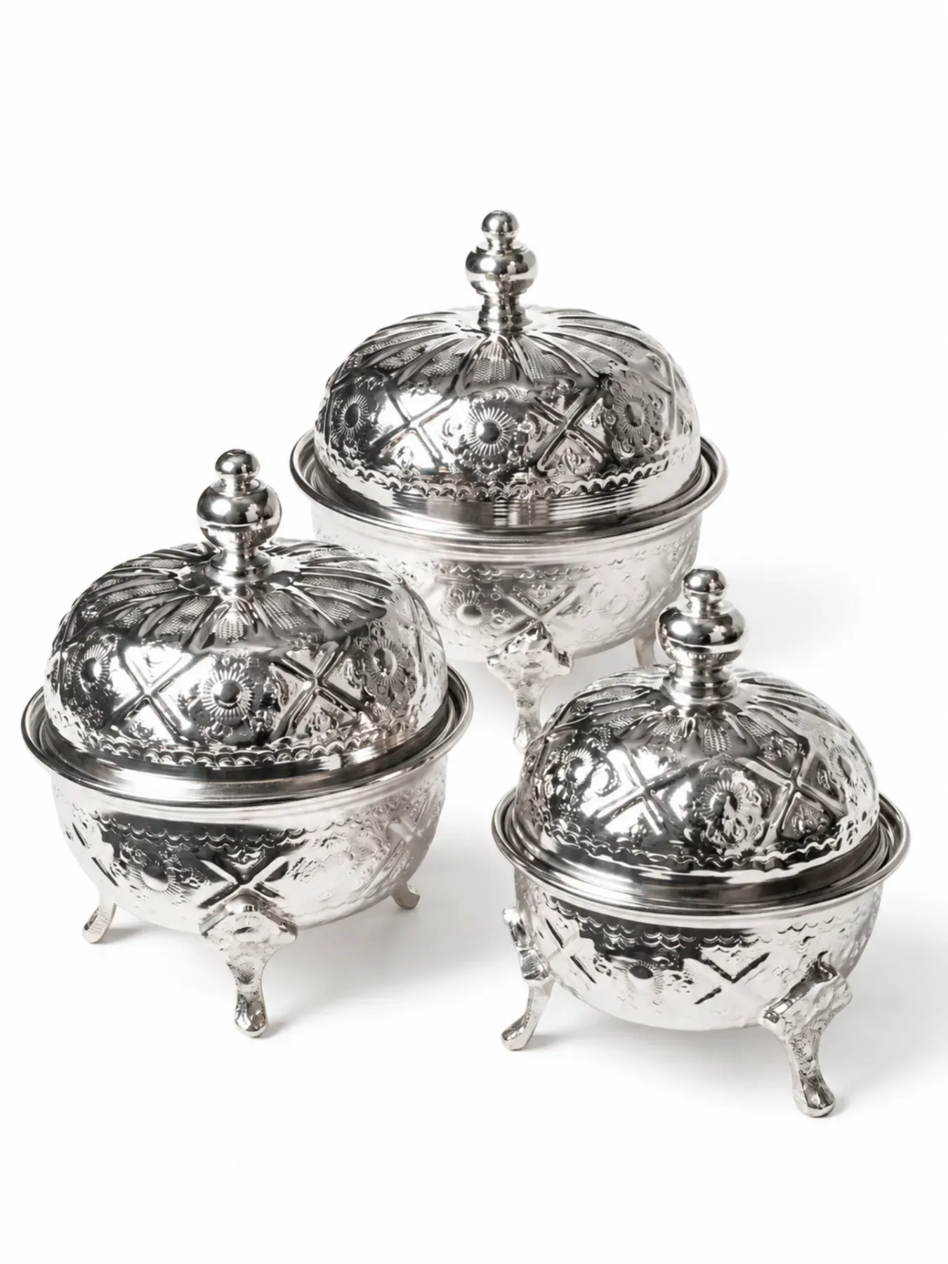 Moroccan Hand-Engraved Copper Sugar & Spice Bowl, 3 Sizes