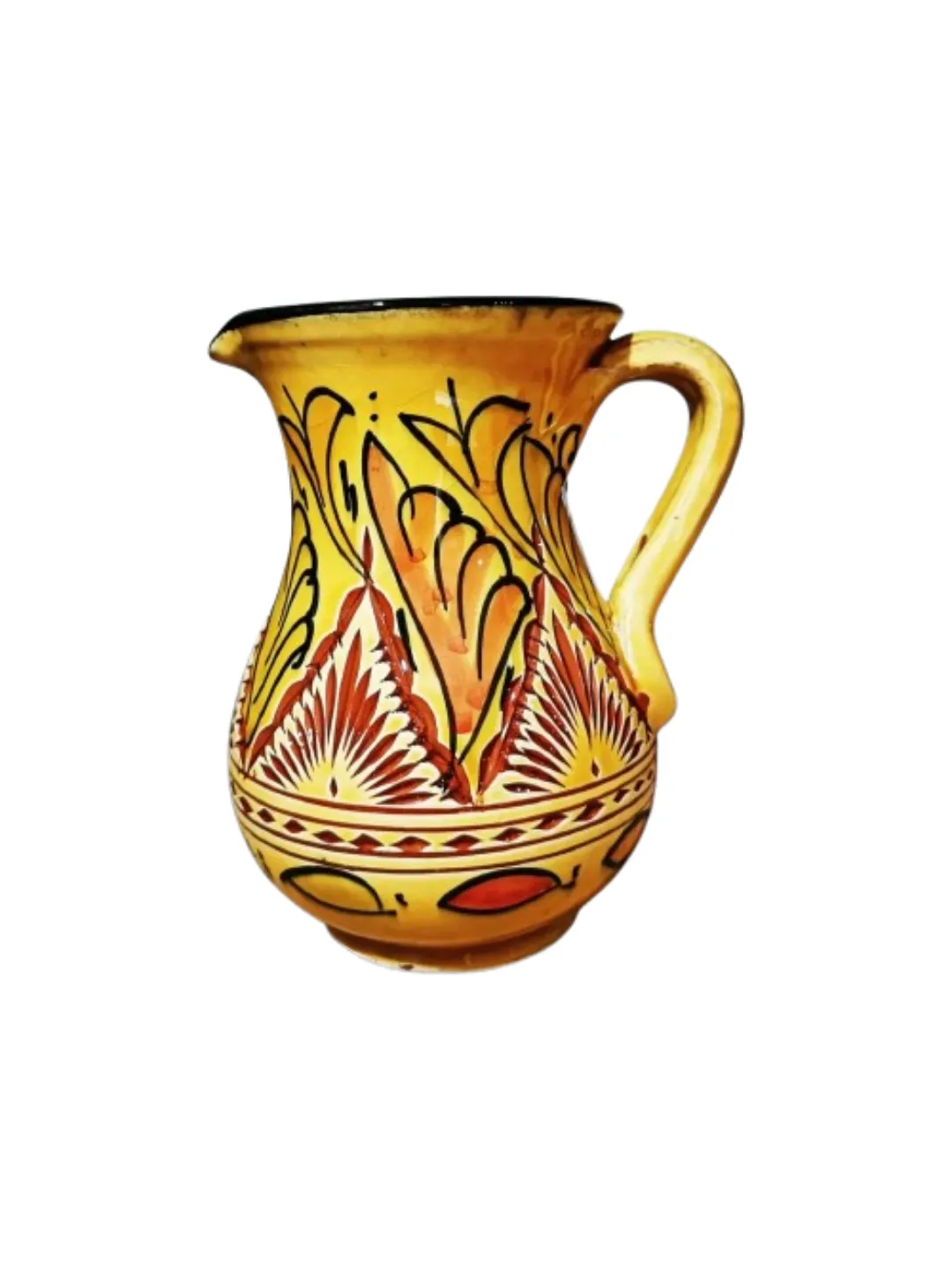 Moroccan Hand-painted Ceramic Pitcher — Marrakech Earth Tones — view 2