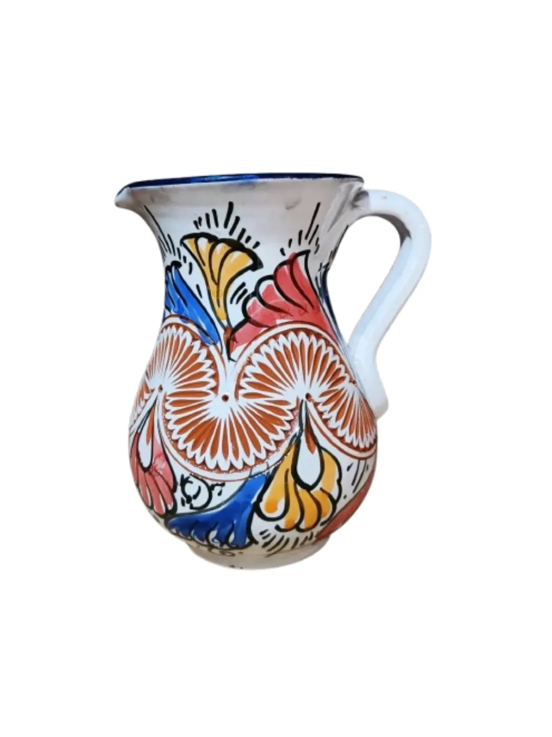 Moroccan Hand-painted Ceramic Pitcher — Marrakech Earth Tones — view 5