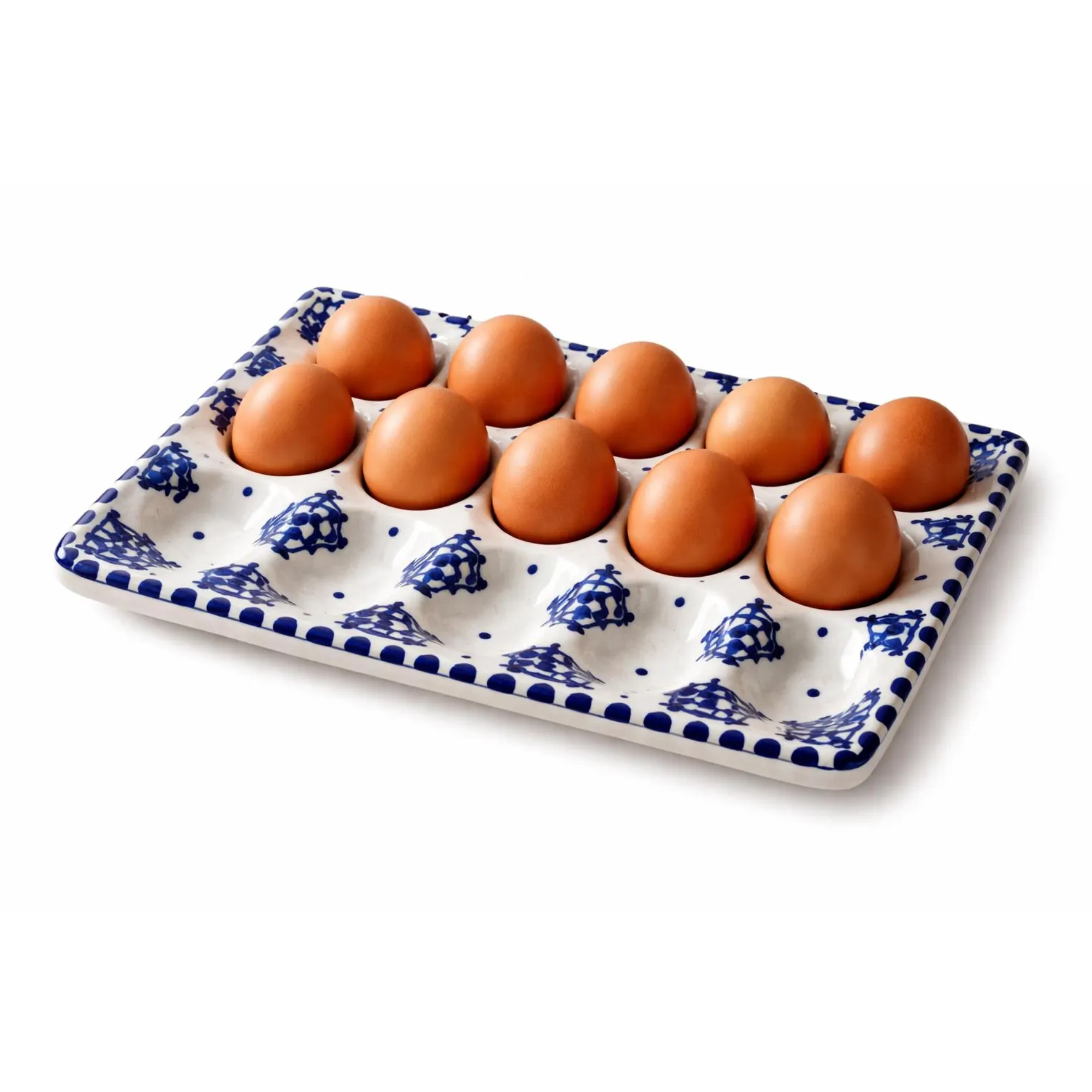 Hand-Painted Terracotta Egg Plate from Safi
