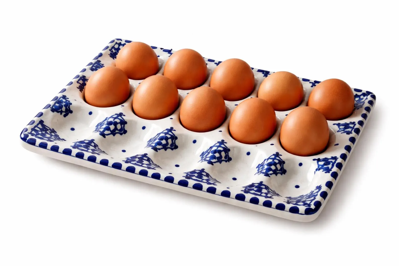 Hand-Painted Terracotta Egg Plate from Safi