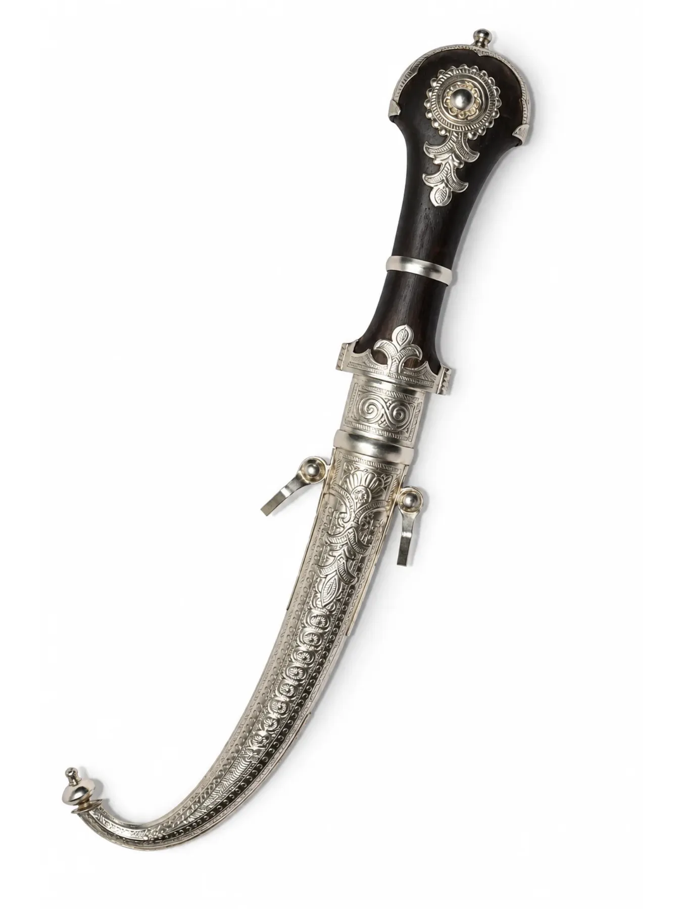 Handcrafted Moroccan Koummya Dagger, Ornate Amazigh Decorative Display Piece