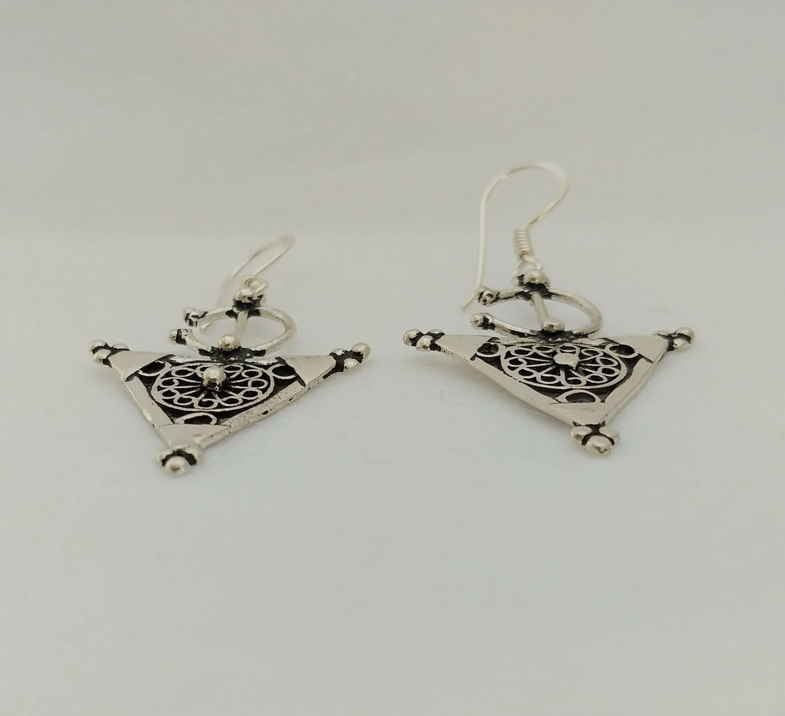 Silver Tazerzit Earrings from Tiznit's Ancient Medina — view 3