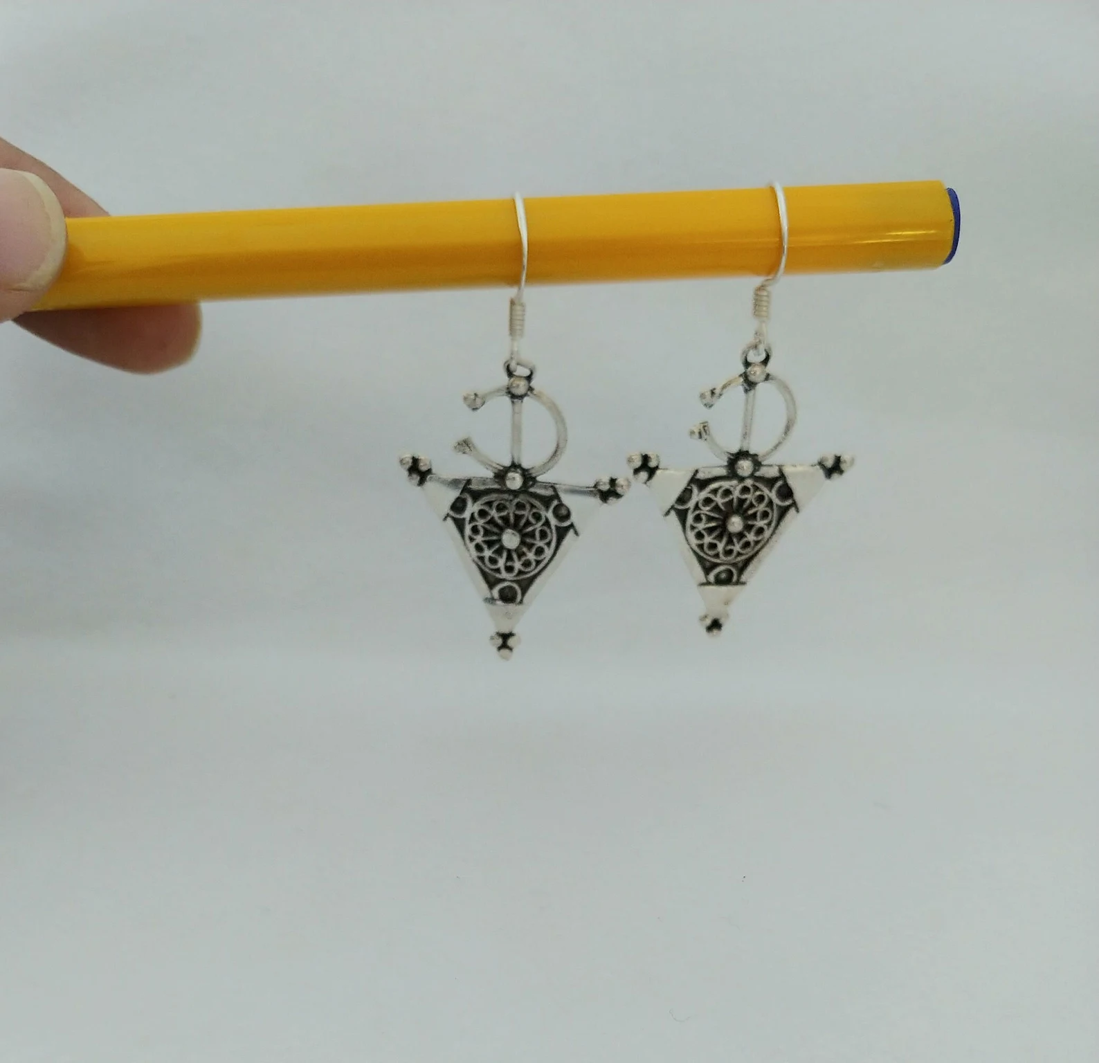 Silver Tazerzit Earrings from Tiznit's Ancient Medina — view 6