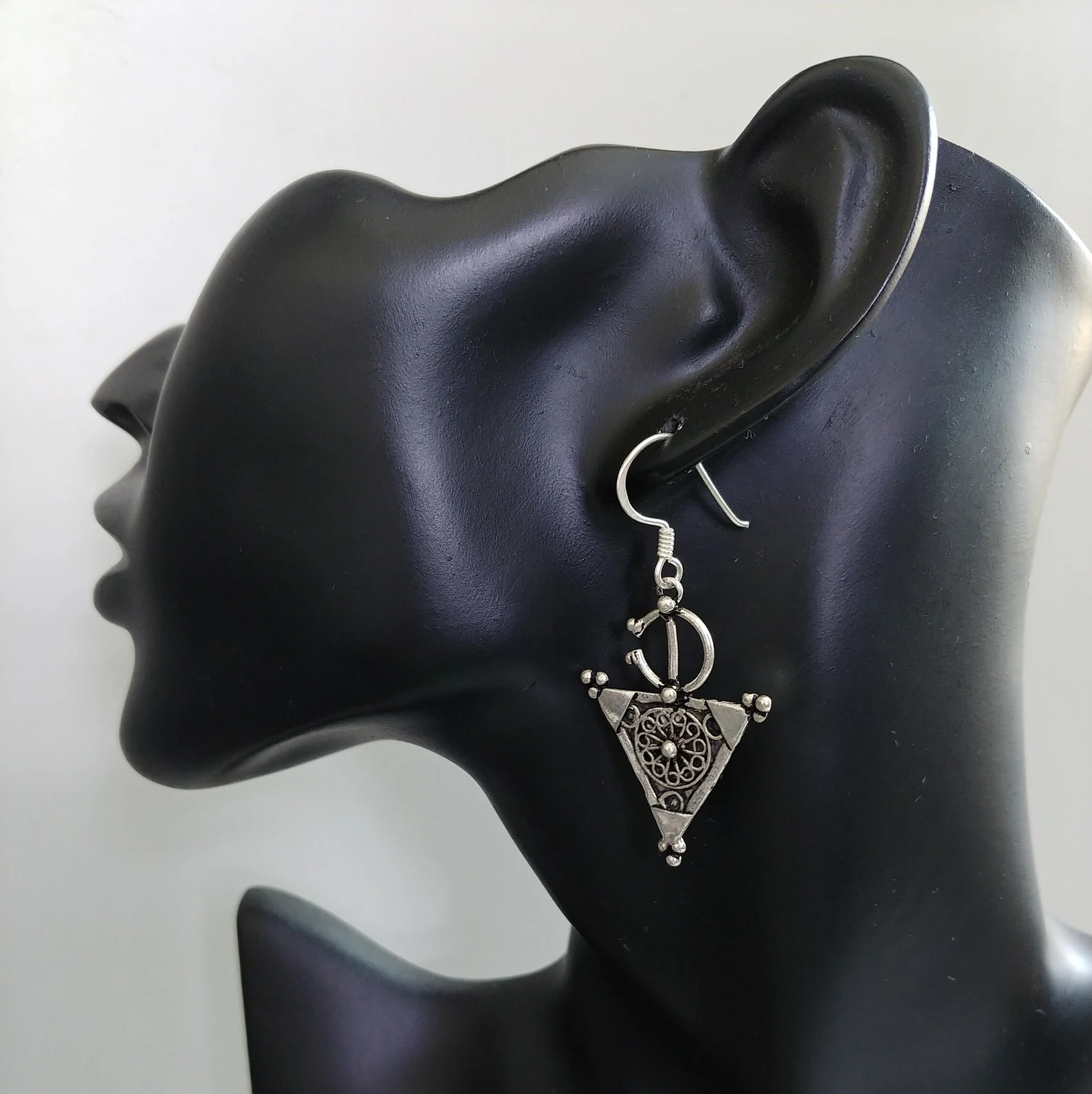 Silver Tazerzit Earrings from Tiznit's Ancient Medina — view 8