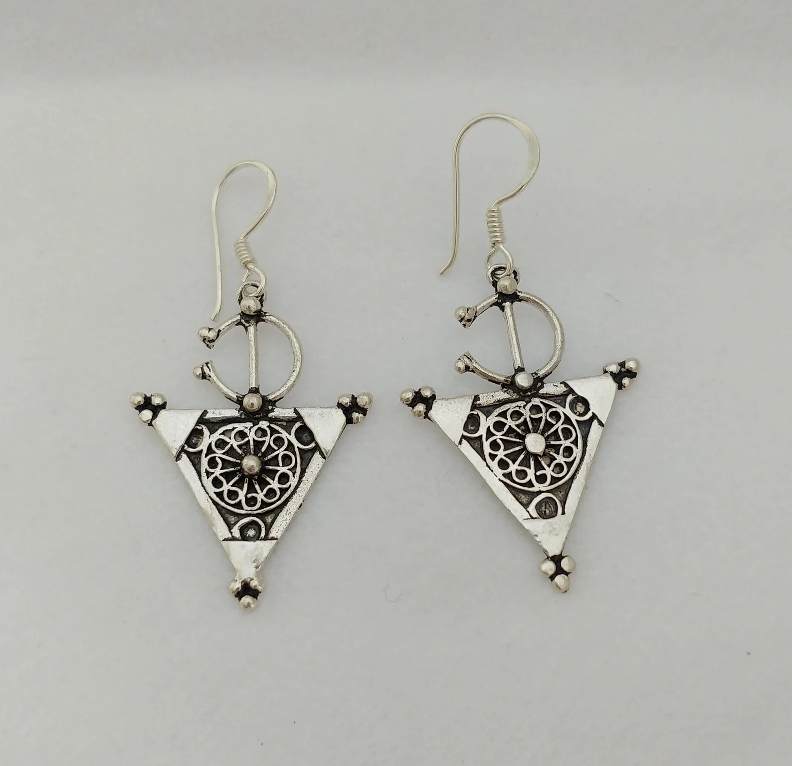 Silver Tazerzit Earrings from Tiznit's Ancient Medina — view 9