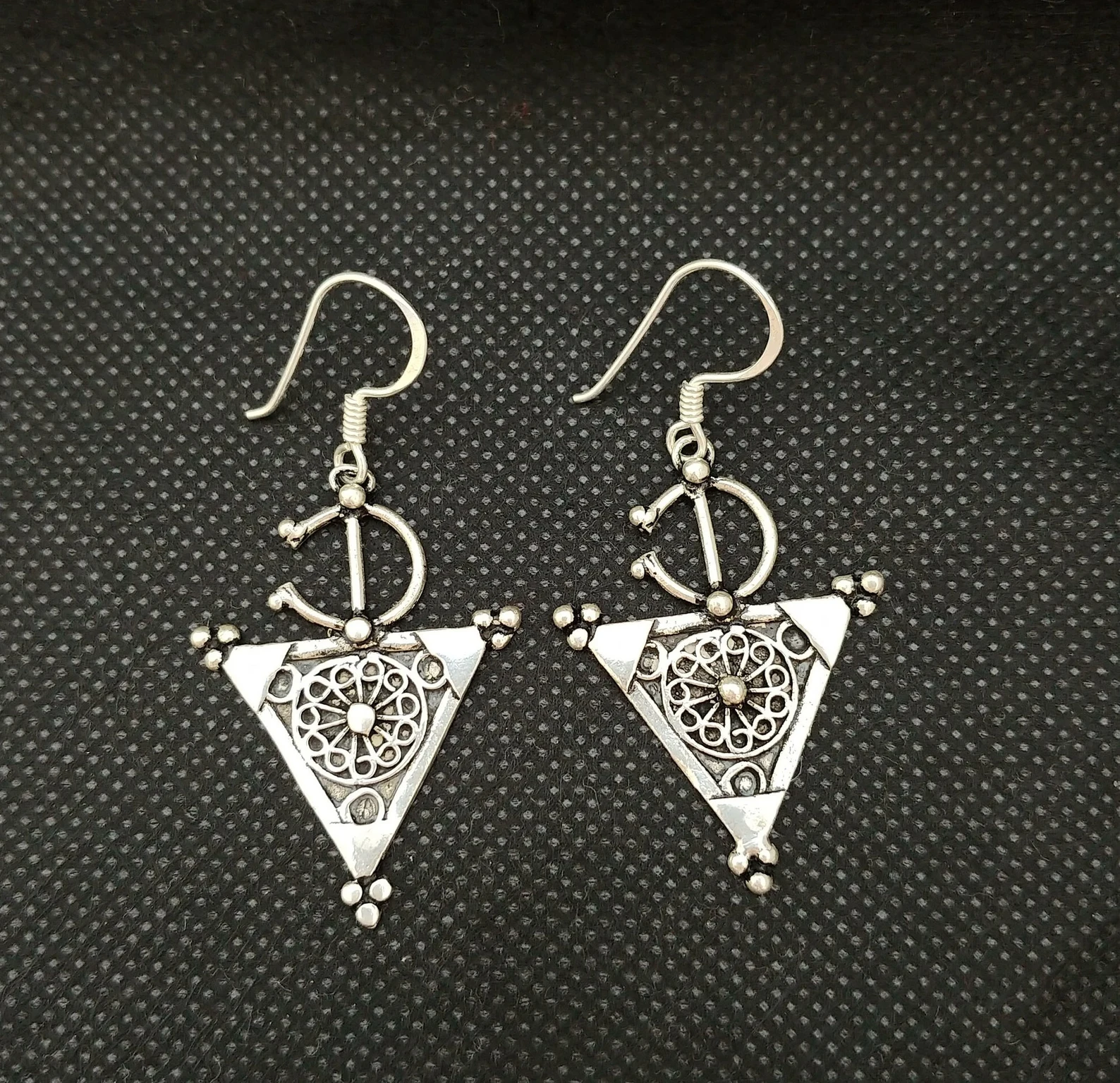 Silver Tazerzit Earrings from Tiznit's Ancient Medina
