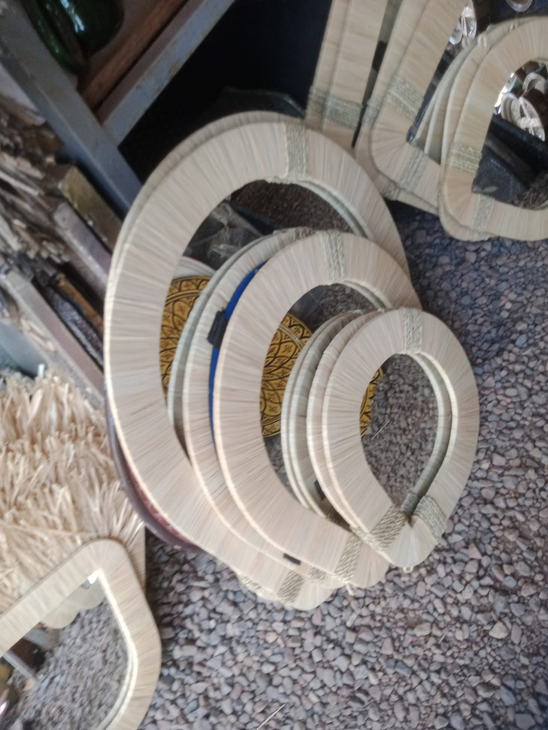 Raffia-Wrapped Moorish Arch Mirror Set — Marrakech — view 5