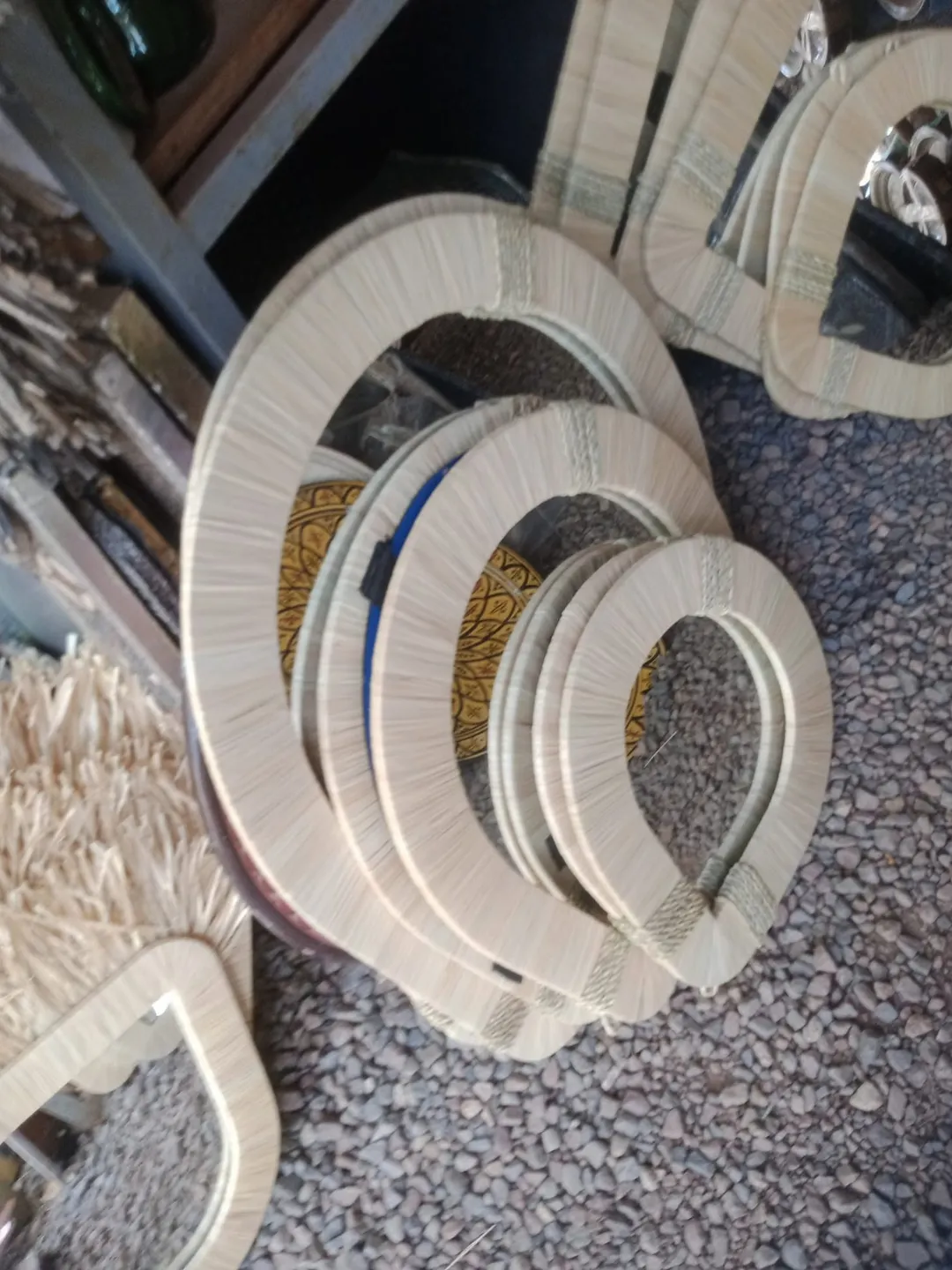Raffia-Wrapped Moorish Arch Mirror Set — Marrakech — view 5