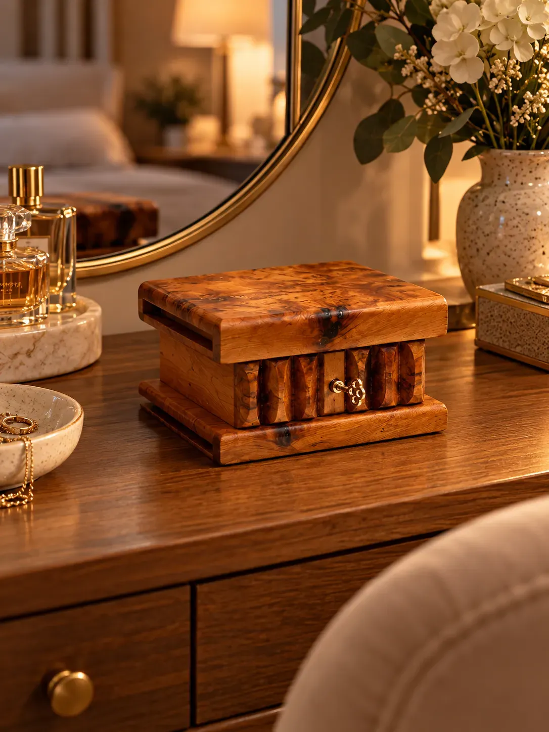 Moroccan Secret Puzzle Box in Thuya Wood, Handmade in Marrakesh