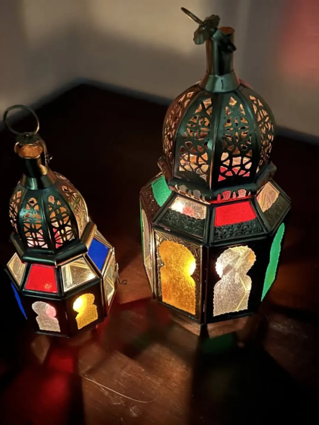 Moroccan Stained Glass Candle Lantern — Handmade in Marrakech