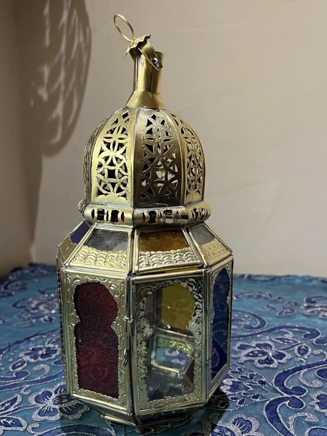 Moroccan Stained Glass Candle Lantern — Handmade in Marrakech — view 2