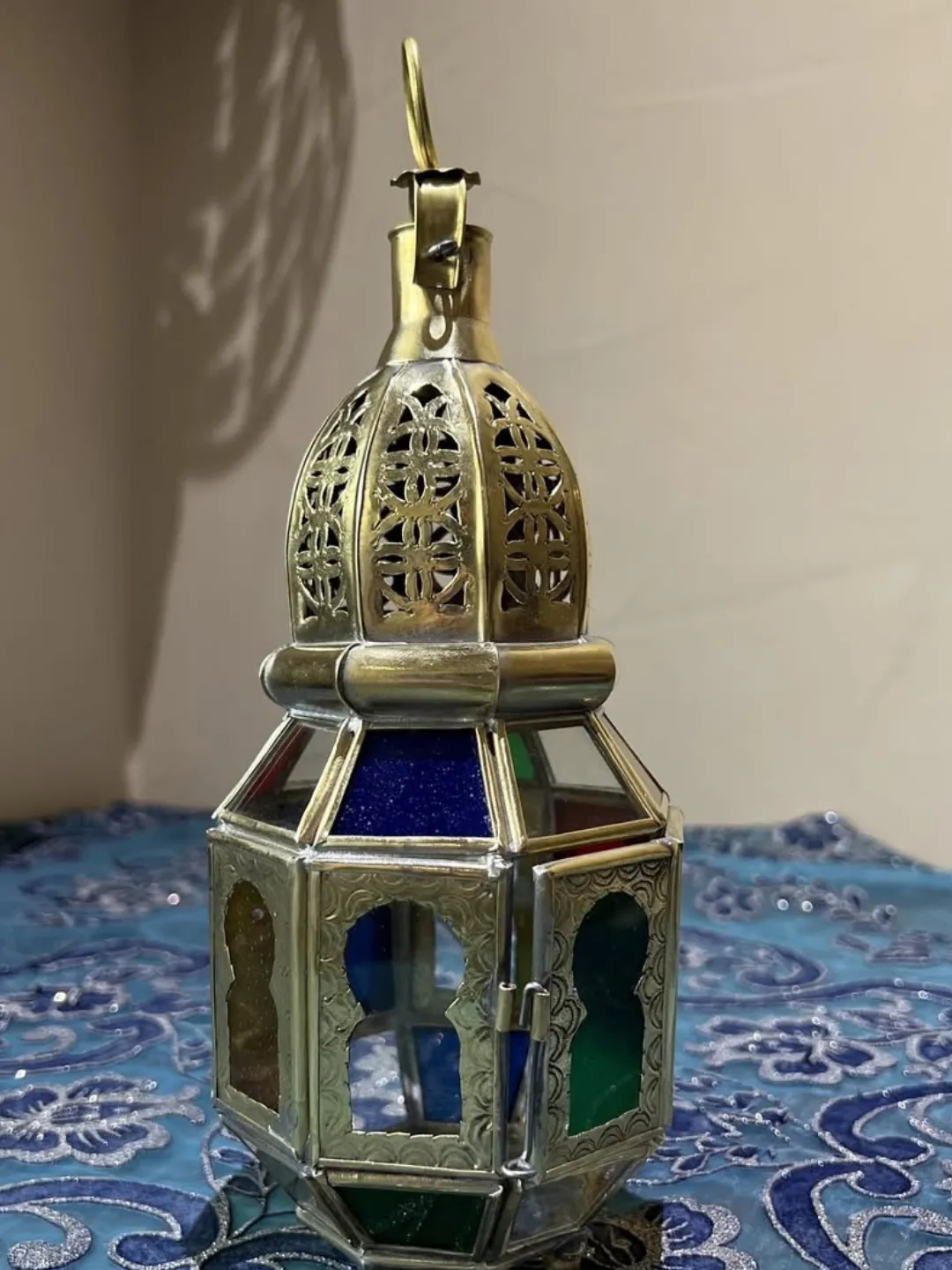 Moroccan Stained Glass Candle Lantern — Handmade in Marrakech — view 5