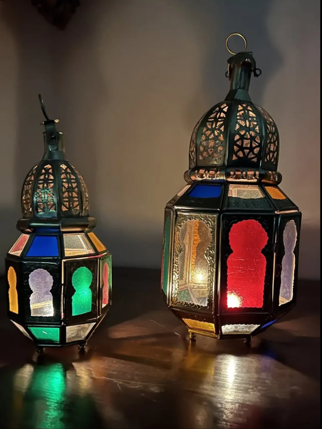 Moroccan Stained Glass Candle Lantern — Handmade in Marrakech — view 3