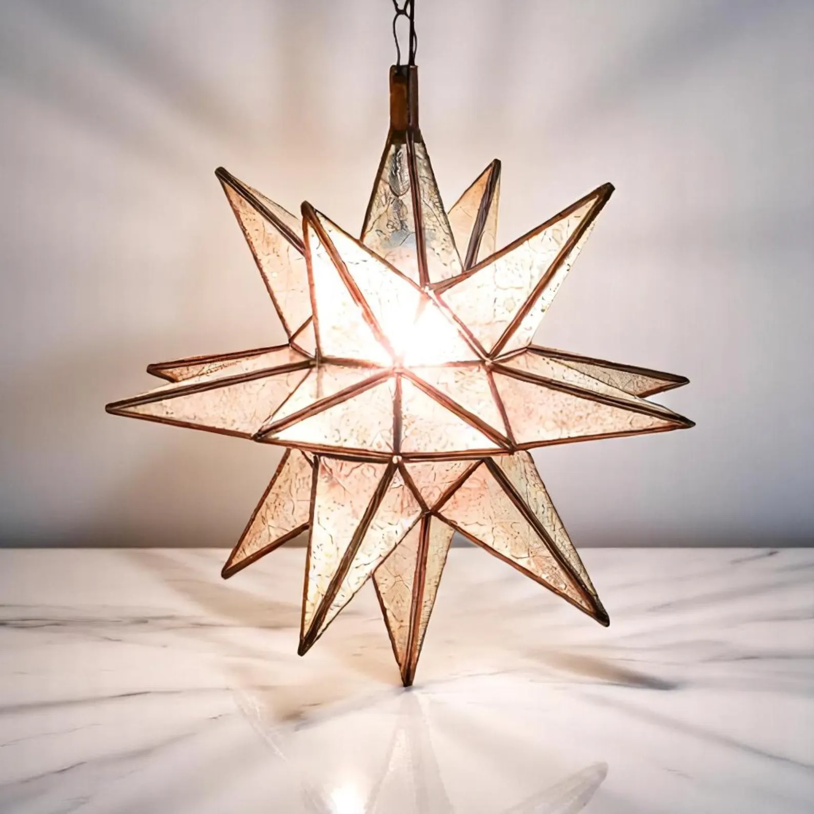 Marrakech Star Lantern with Hand-Engraved Brass — view 3