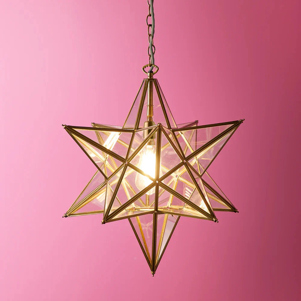 Marrakech Star Lantern with Hand-Engraved Brass — view 2