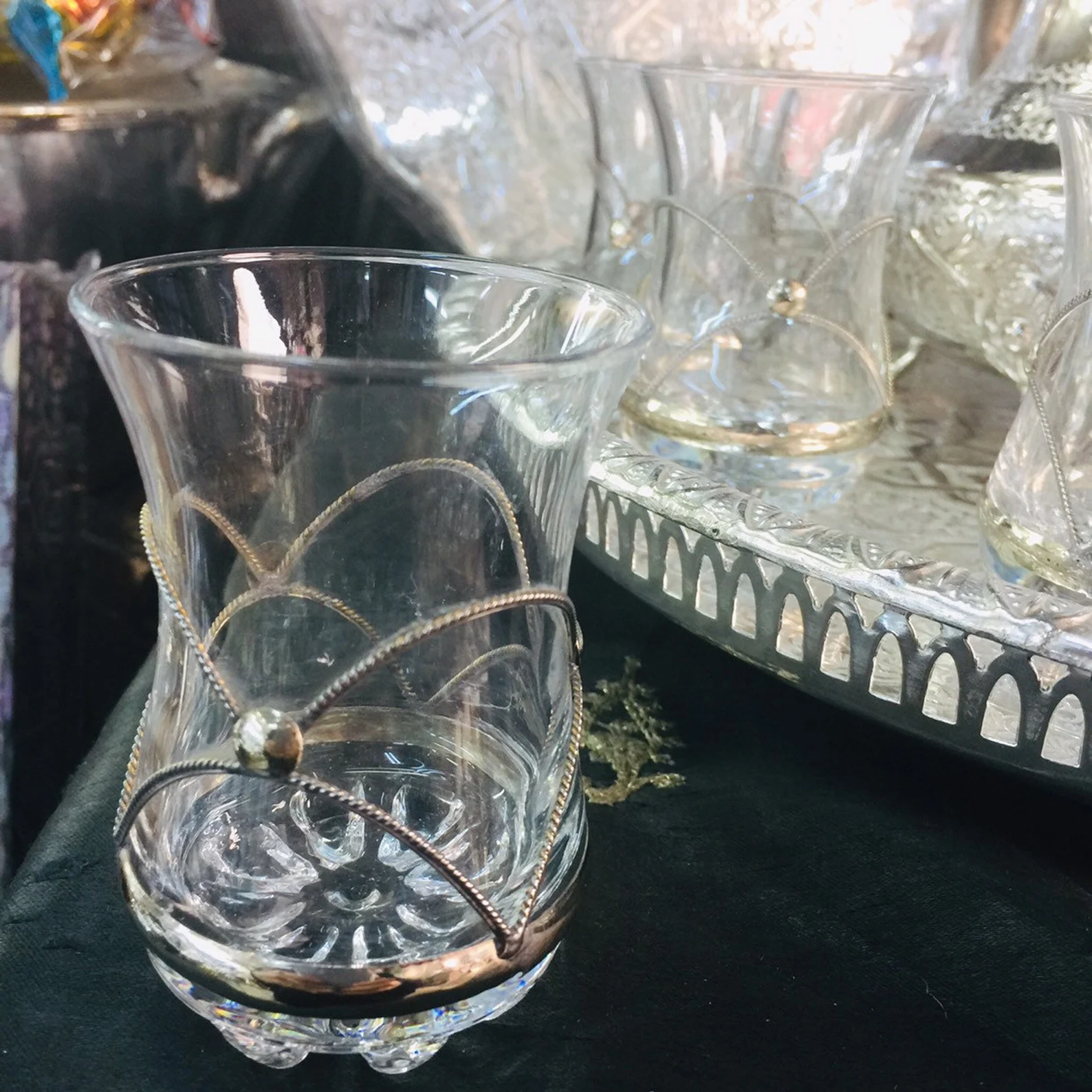 Marrakech Silver Filigree Tea Service for Six — view 6