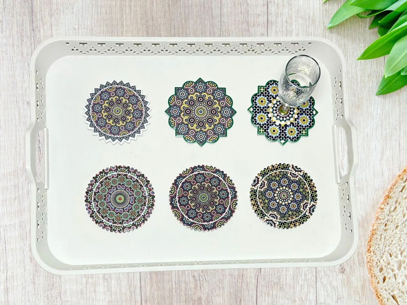 Moroccan Zellige Ceramic Coasters Set of 6 — view 3