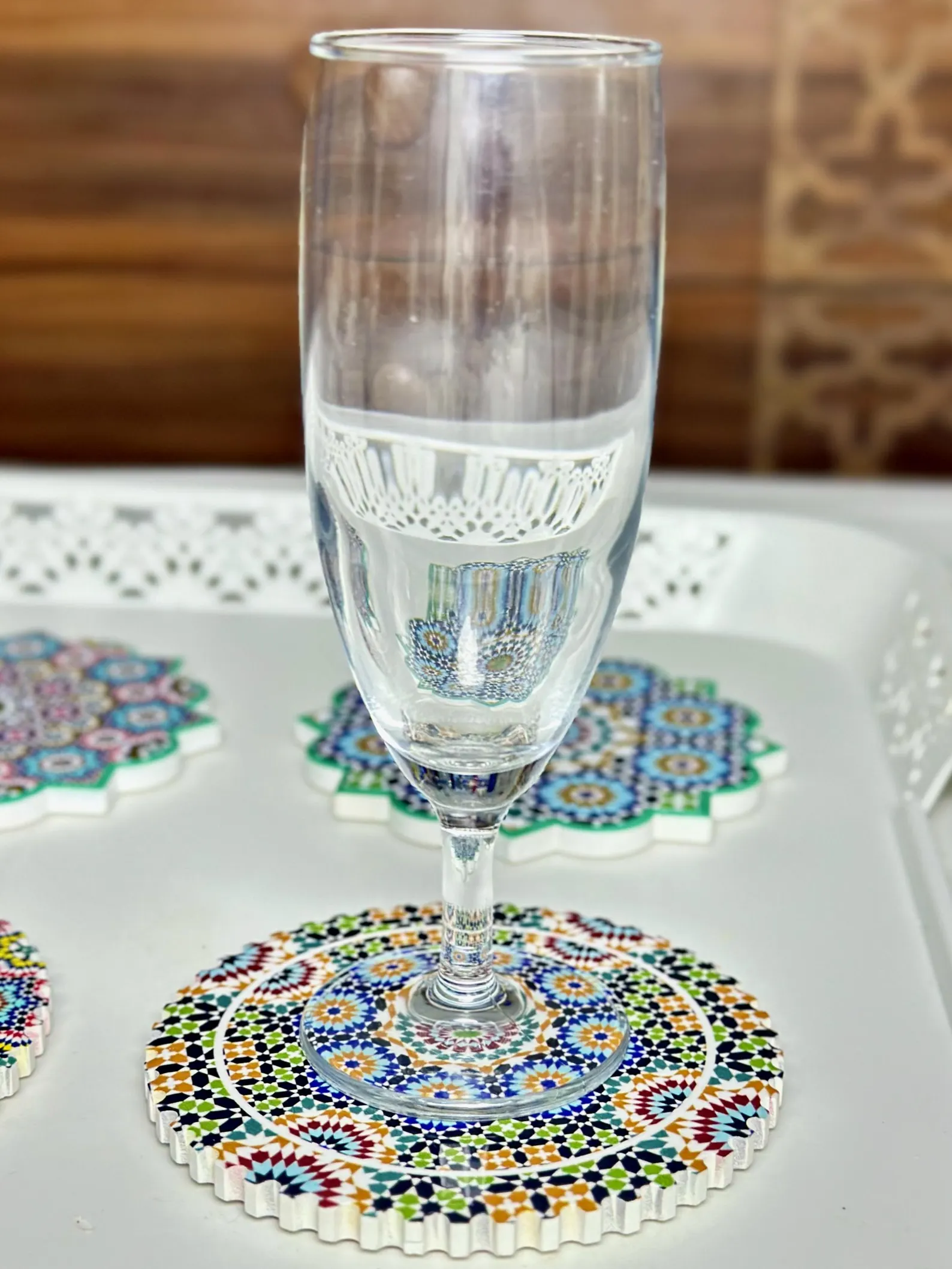 Moroccan Zellige Ceramic Coasters Set of 6 — view 4