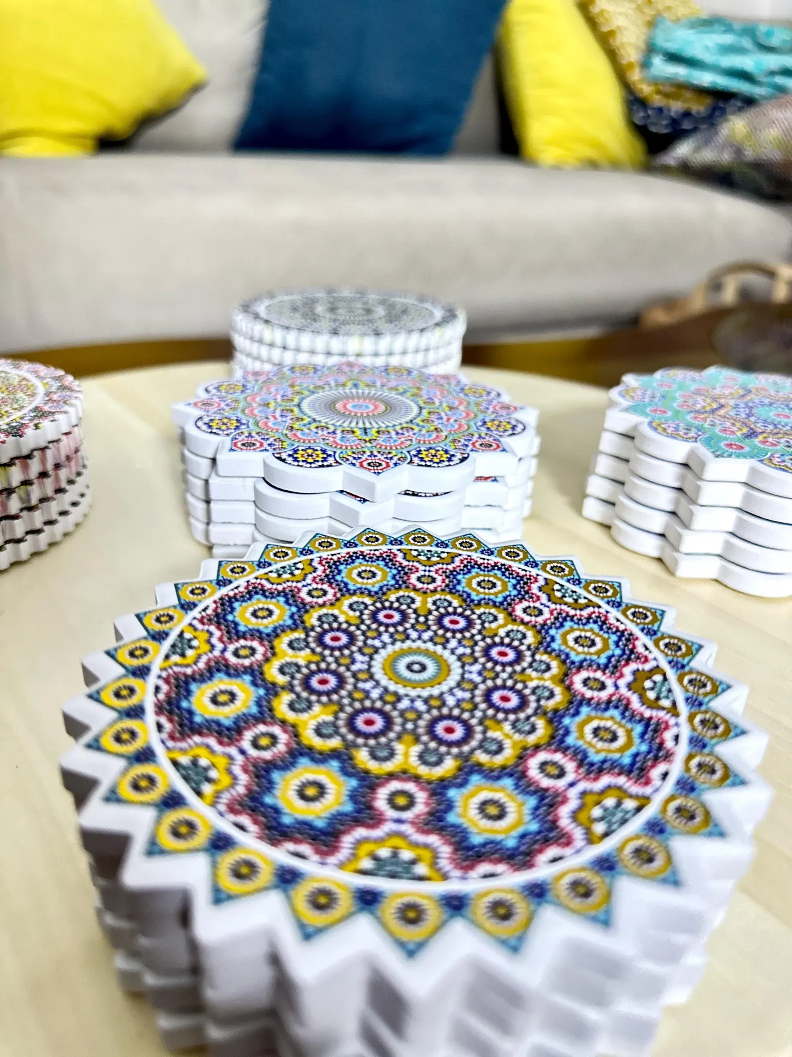 Moroccan Zellige Ceramic Coasters Set of 6 — view 9