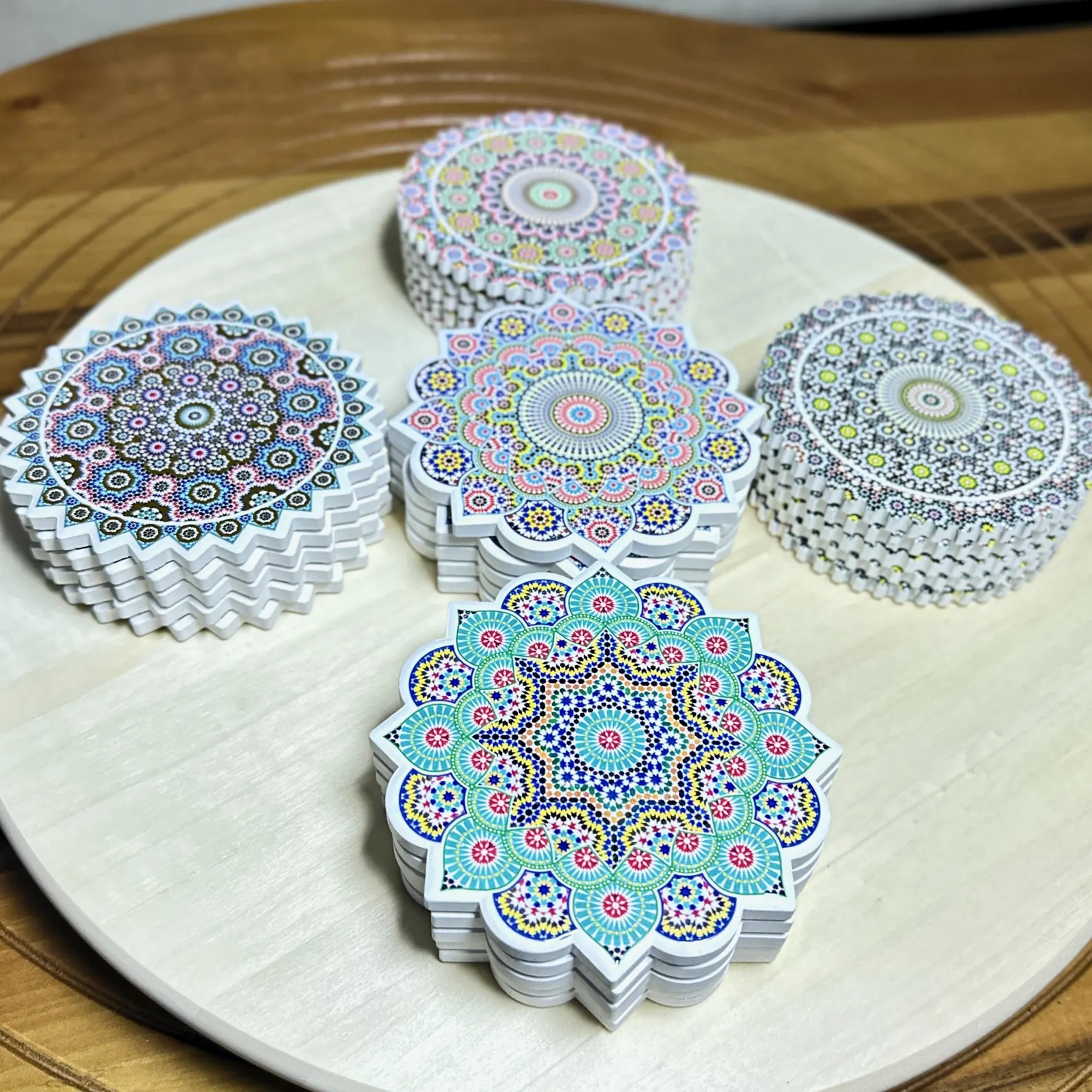 Moroccan Zellige Ceramic Coasters Set of 6
