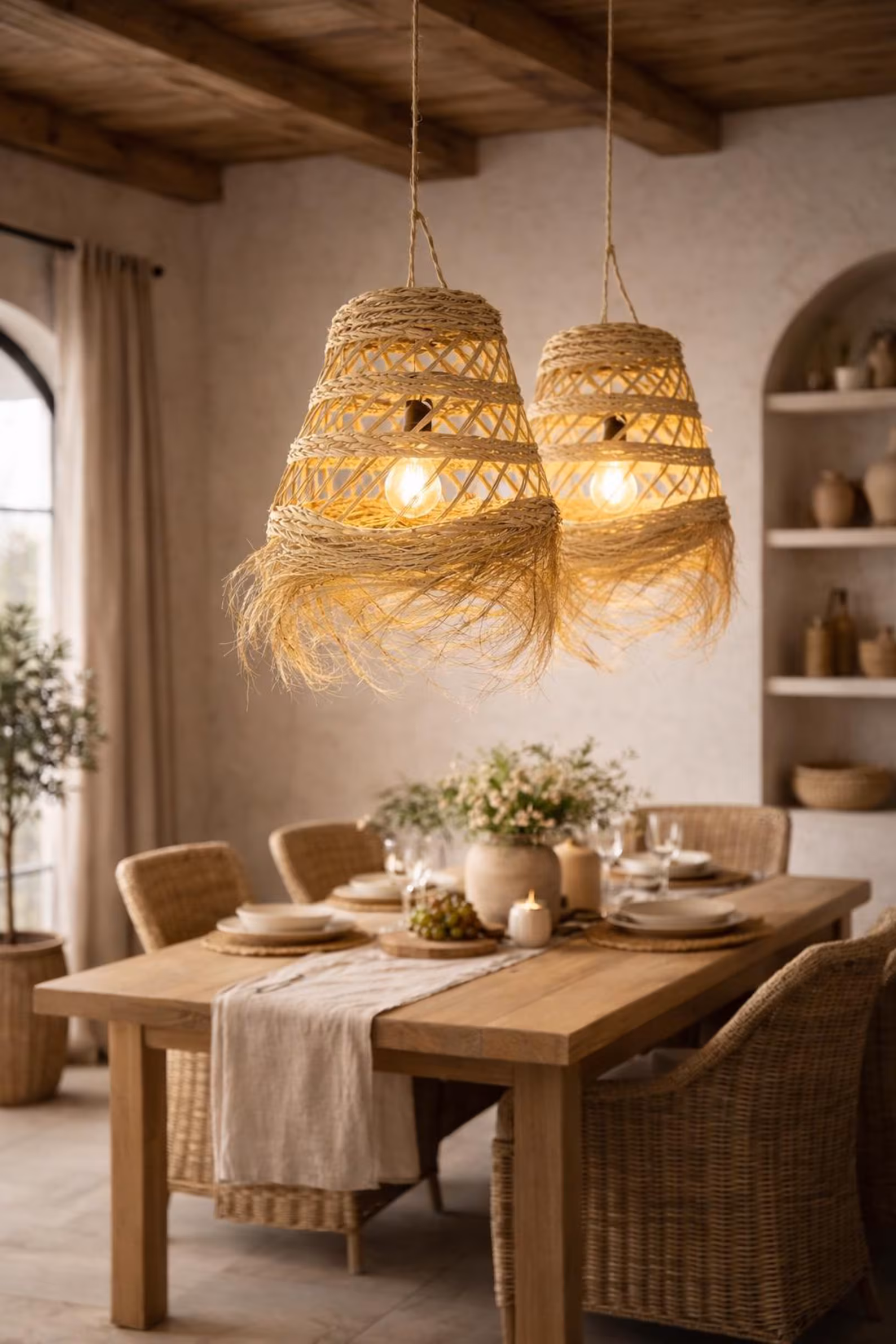 Marrakech Raffia Basket Tray by Fatima — view 4