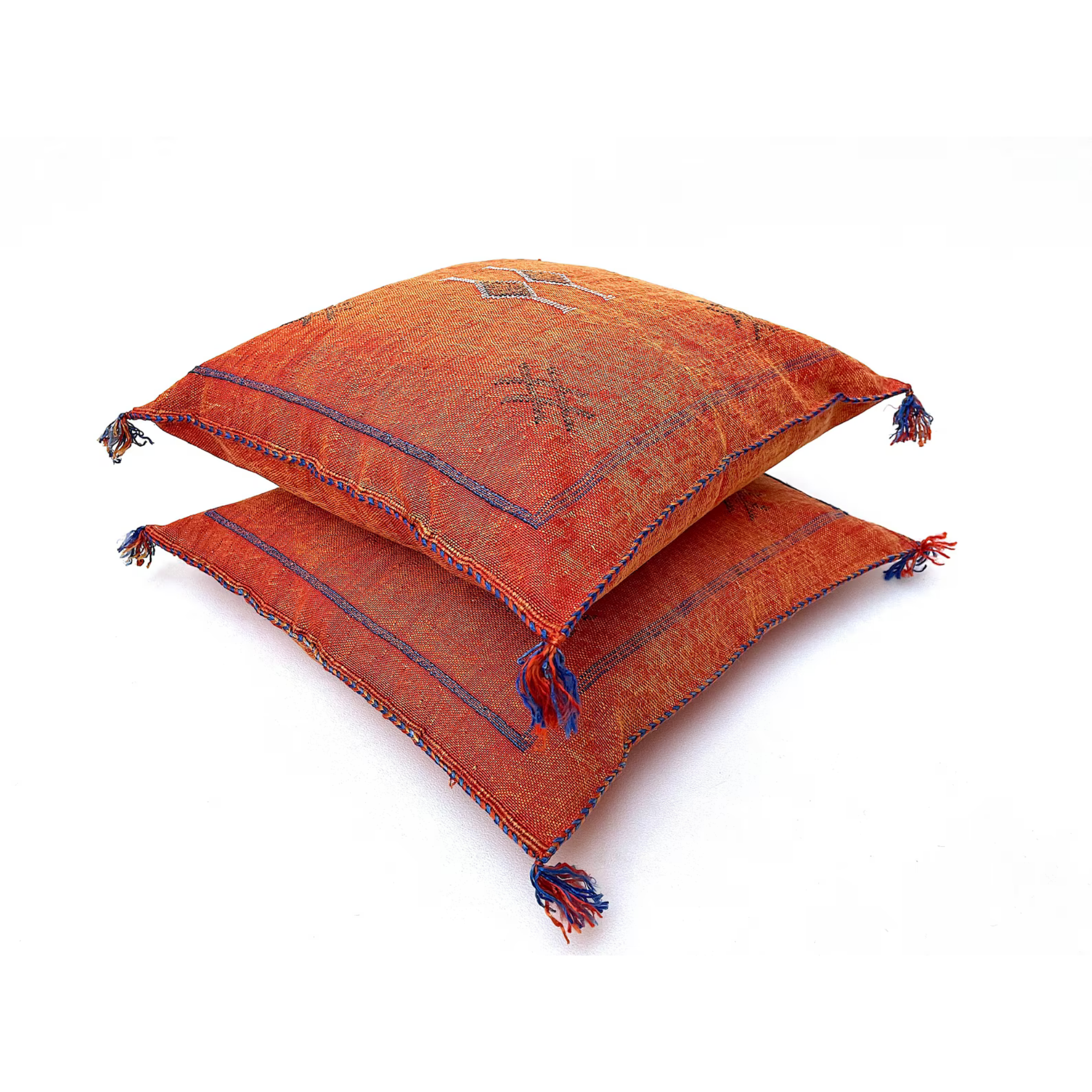 Orange Cactus Silk Pillow from Marrakech — view 2