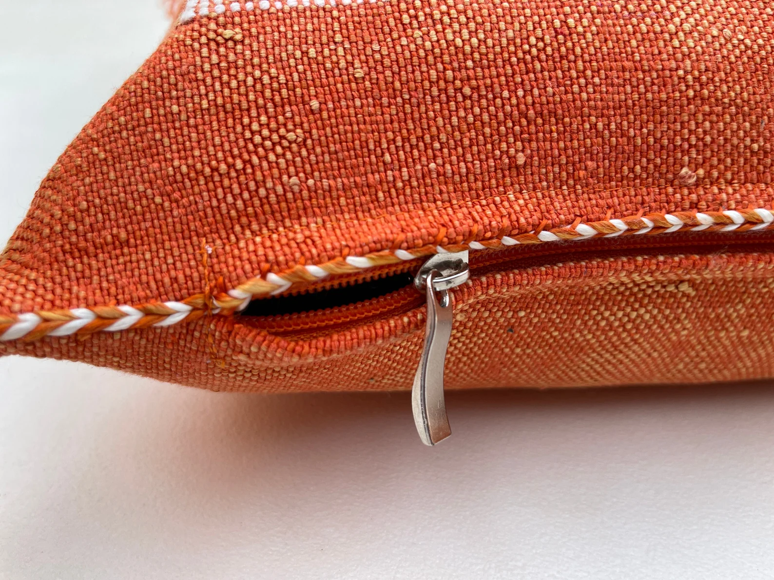 Orange Cactus Silk Pillow from Marrakech — view 9