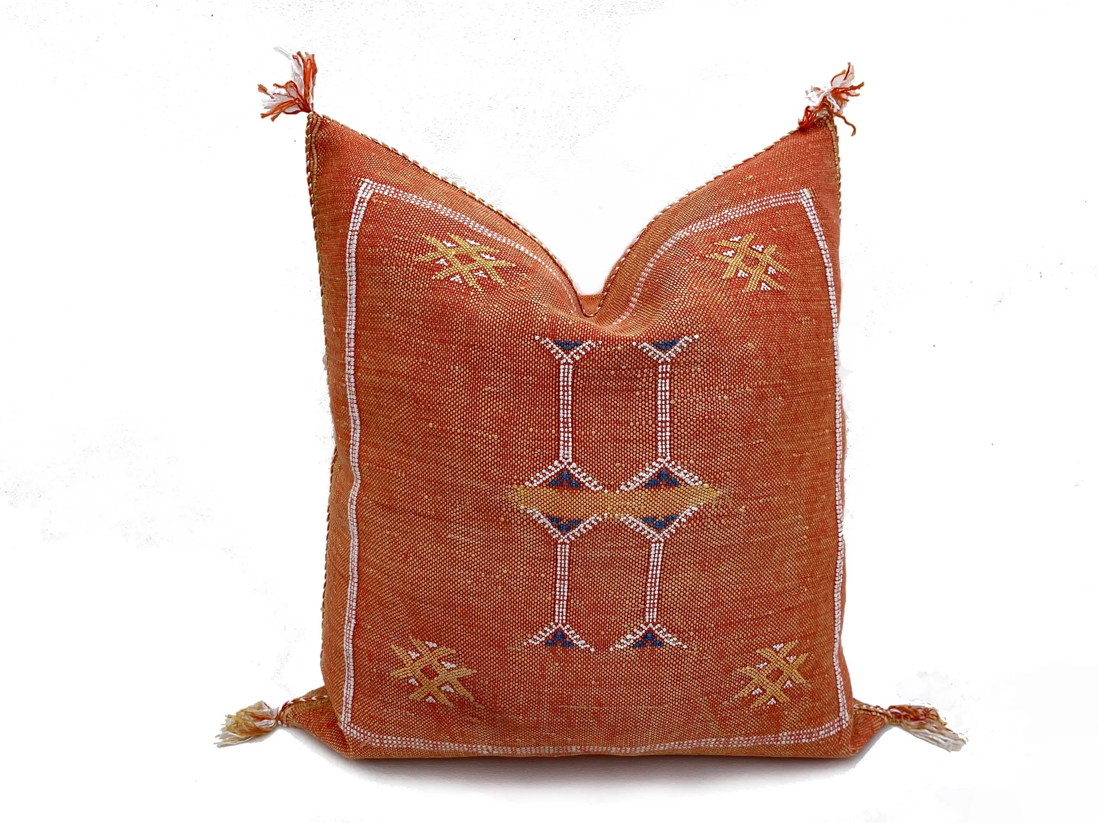 Orange Cactus Silk Pillow from Marrakech — view 5