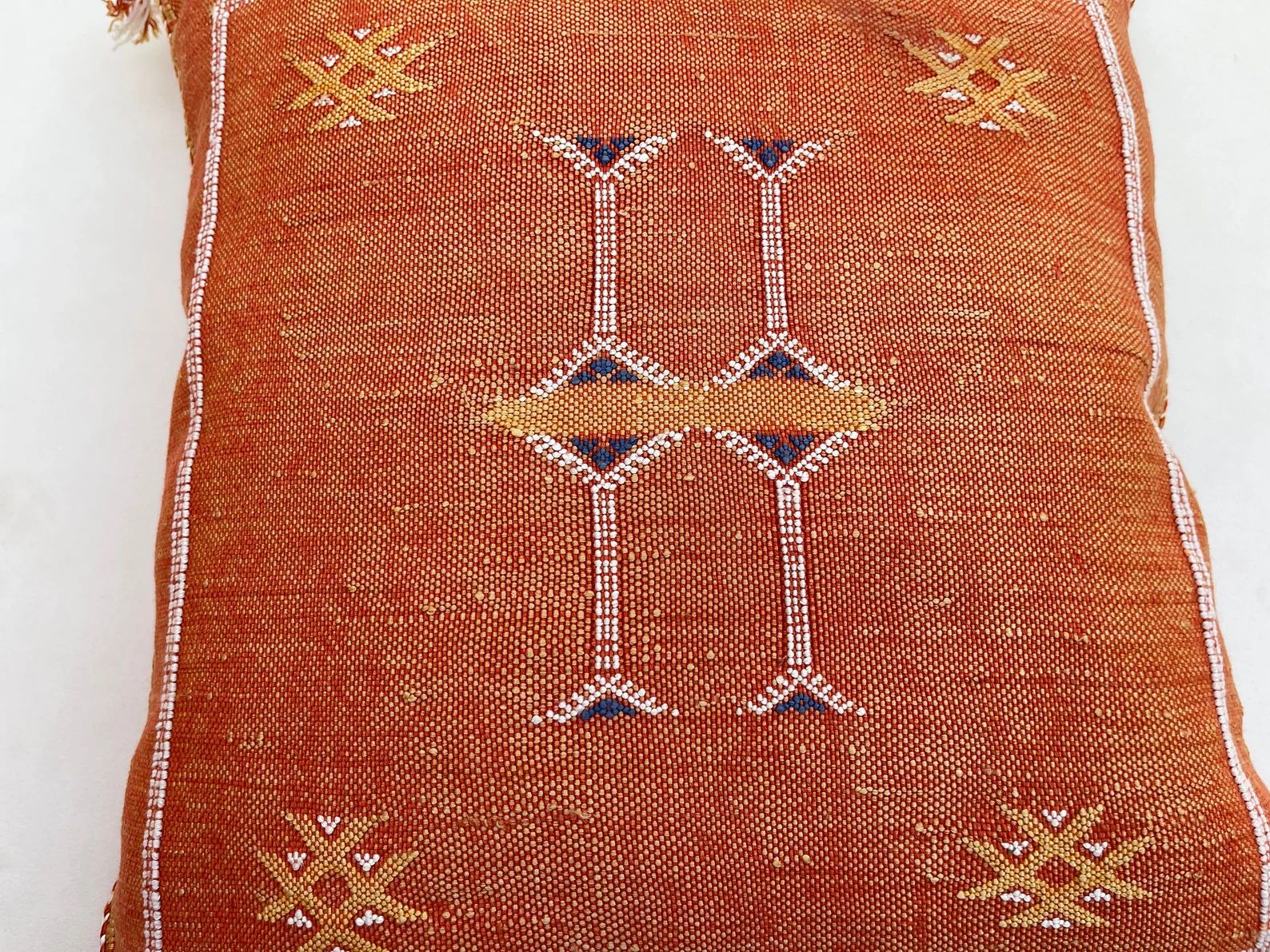 Orange Cactus Silk Pillow from Marrakech — view 10
