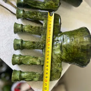 Emerald Zellige Ceramic Candelabra from Safi — view 2