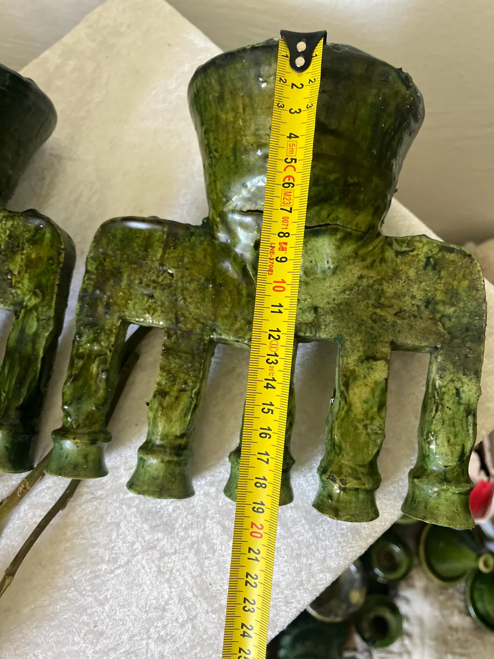 Emerald Zellige Ceramic Candelabra from Safi — view 5