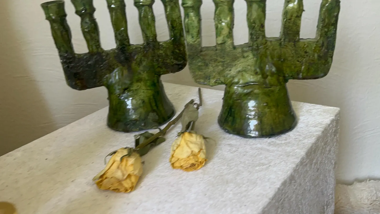 Emerald Zellige Ceramic Candelabra from Safi — view 7