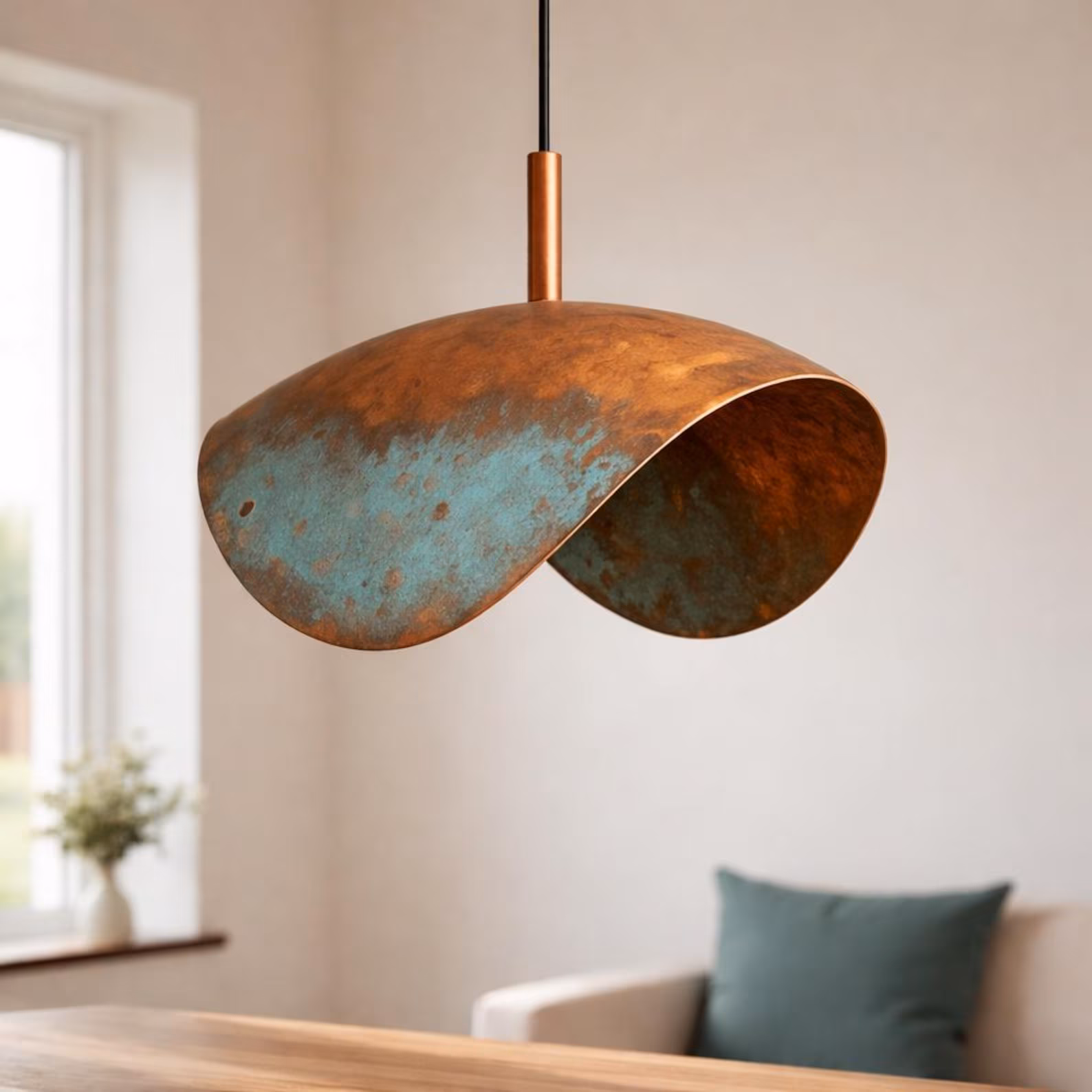 Hand-Hammered Copper Pendant Light from Marrakech — view 11
