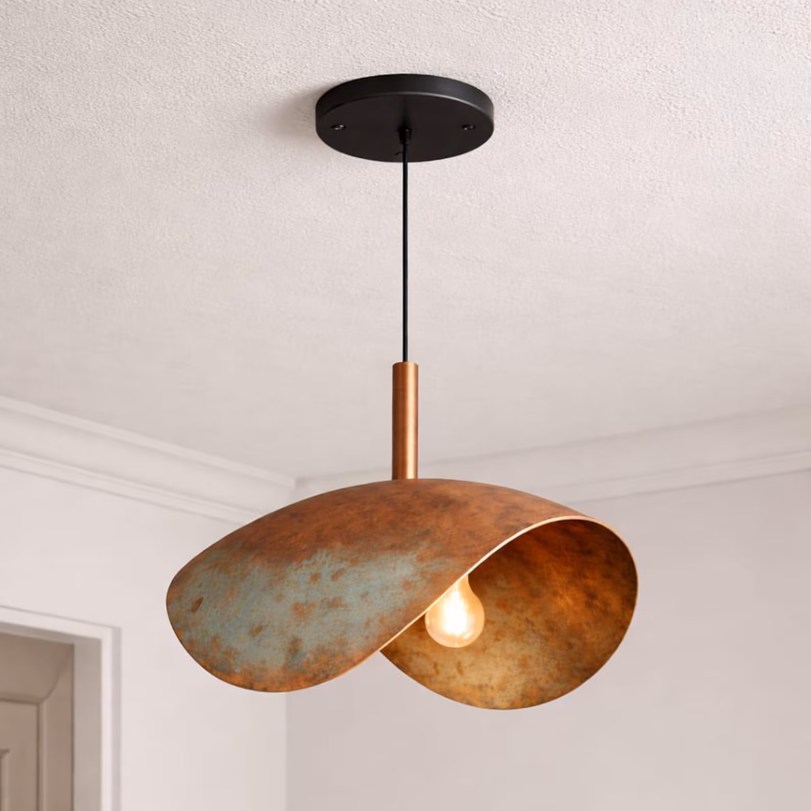 Hand-Hammered Copper Pendant Light from Marrakech — view 6