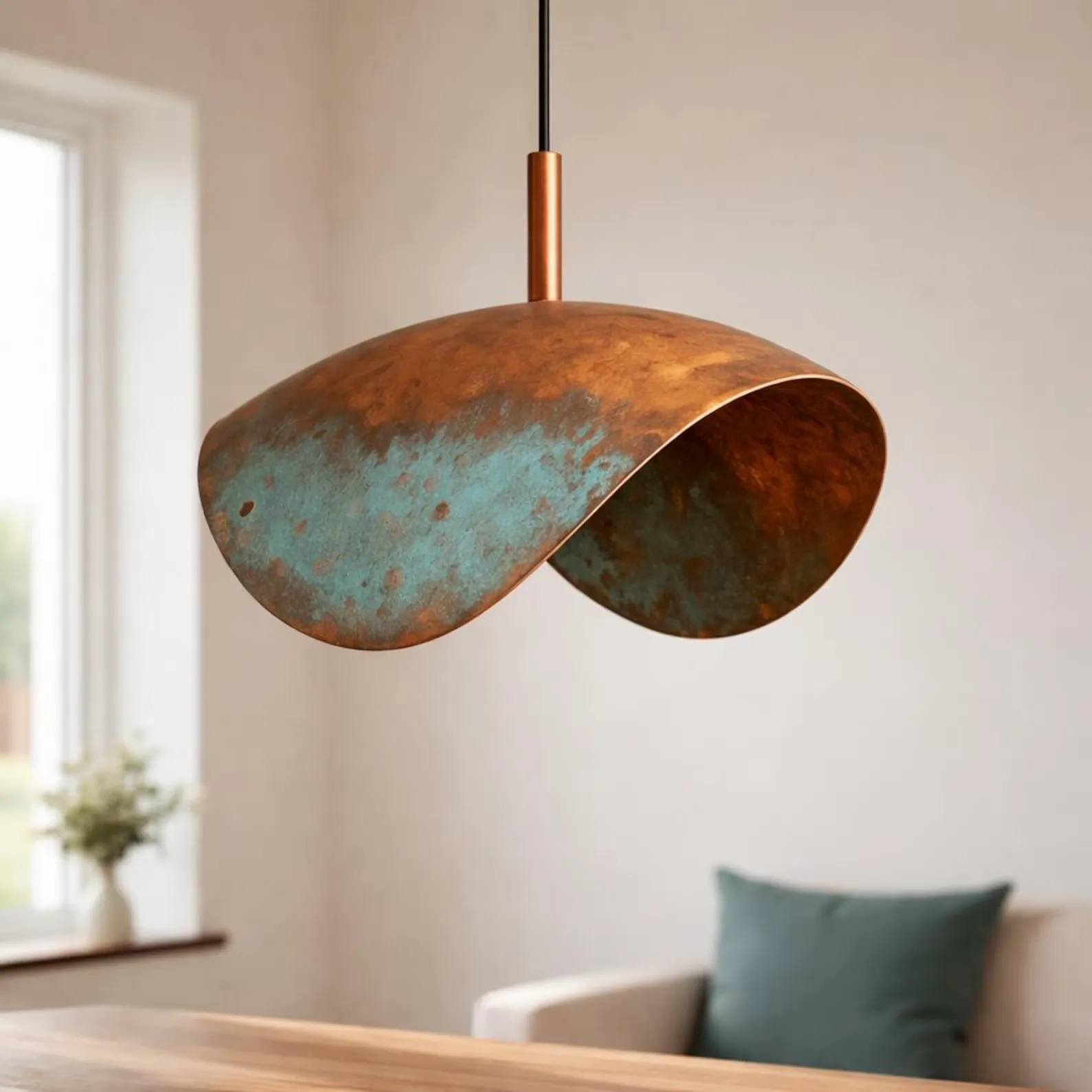 Hand-Hammered Copper Pendant Light from Marrakech