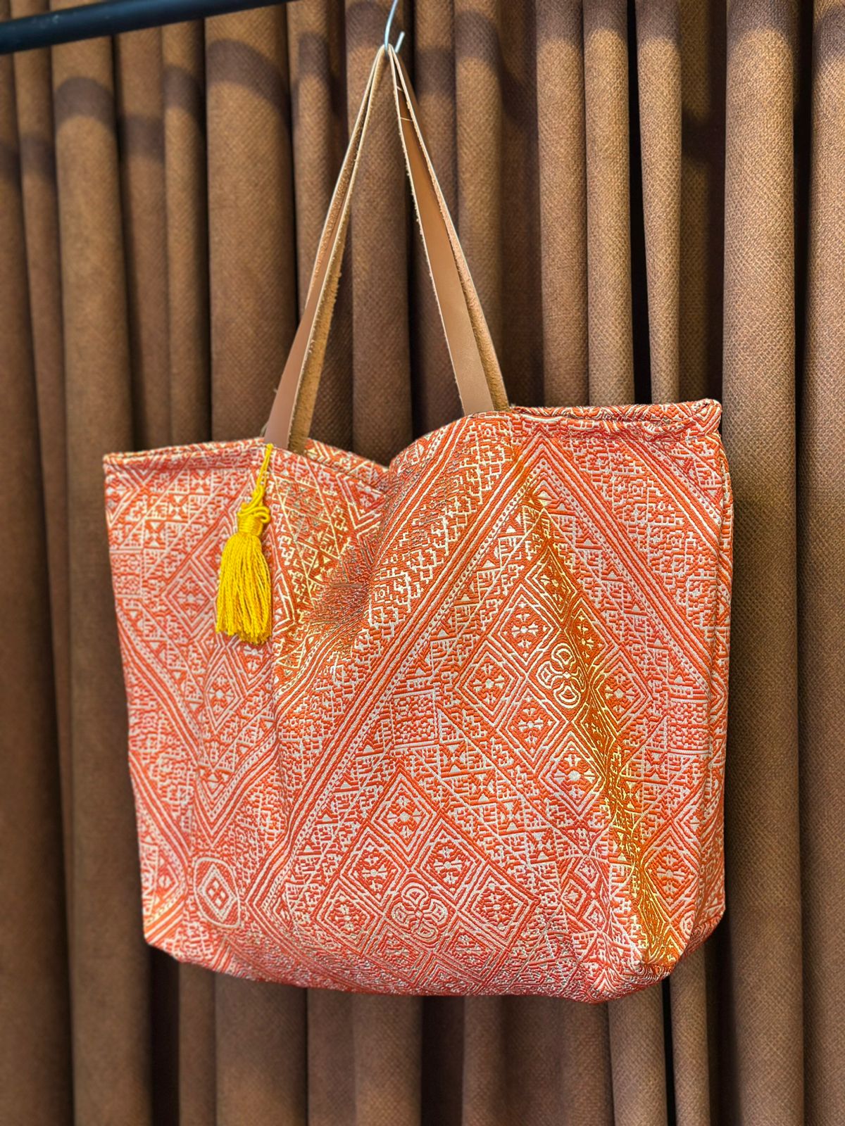 Sac Cabas Kilim Berbère Marrakech Anses Cuir — view 5