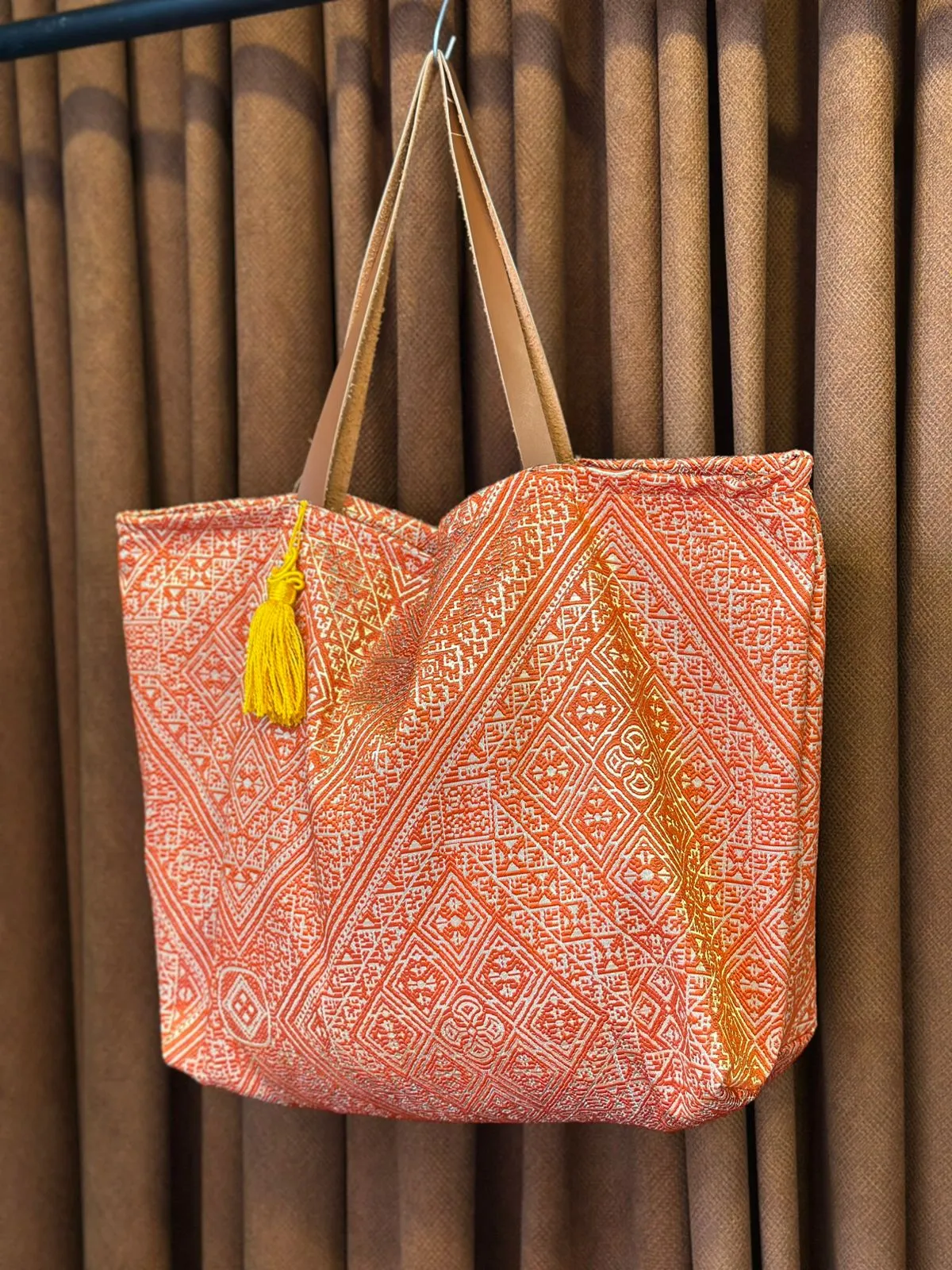 Sac Cabas Kilim Berbère Marrakech Anses Cuir — view 5