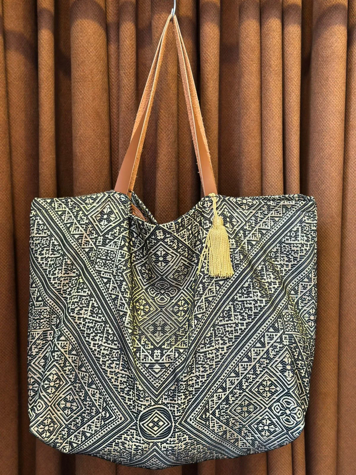 Sac Cabas Kilim Berbère Marrakech Anses Cuir — view 6