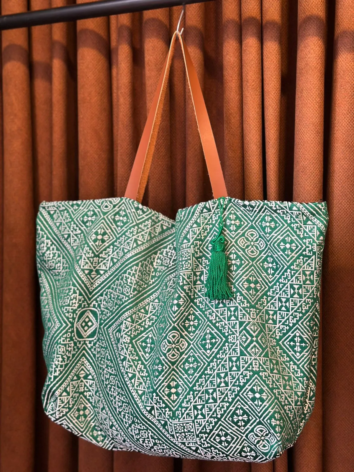 Sac Cabas Kilim Berbère Marrakech Anses Cuir — view 7