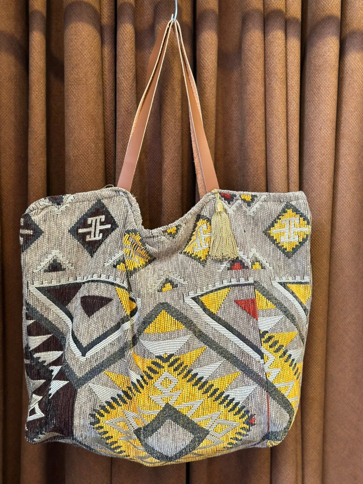 Sac Cabas Kilim Berbère Marrakech Anses Cuir — view 8
