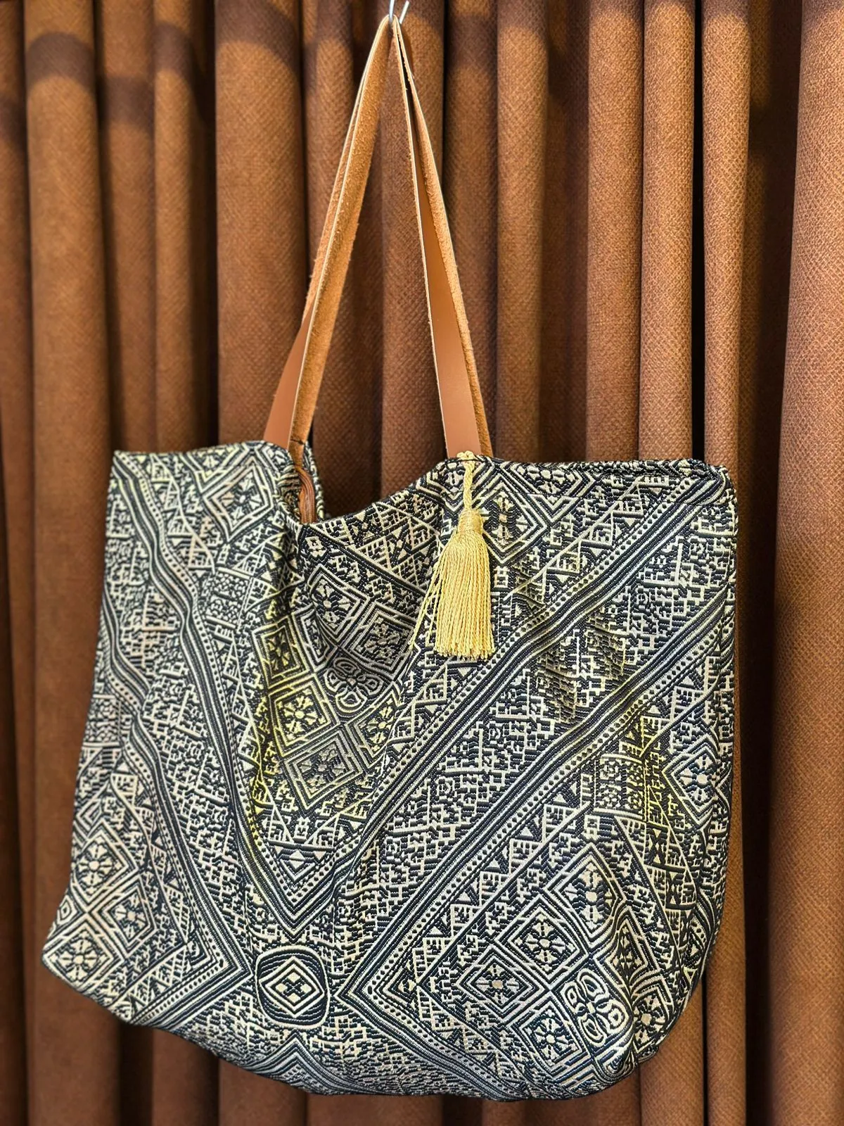 Sac Cabas Kilim Berbère Marrakech Anses Cuir — view 9