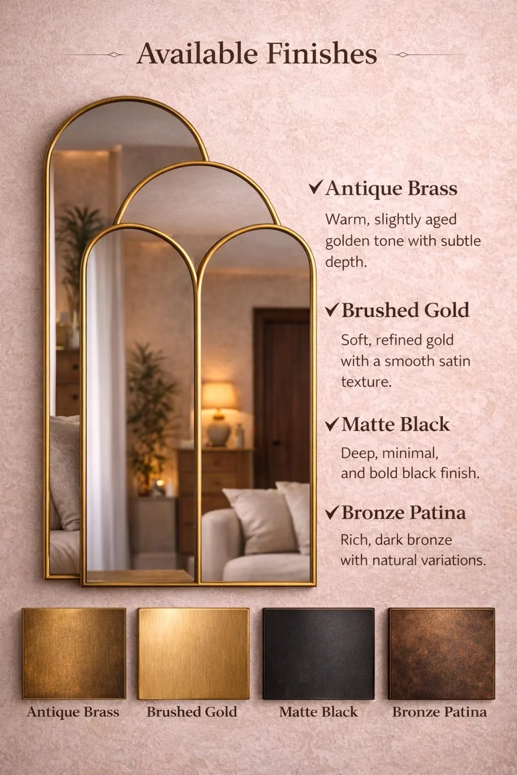 Scalloped Brass Shield Mirror – Handcrafted Moroccan Wall Accent — view 9