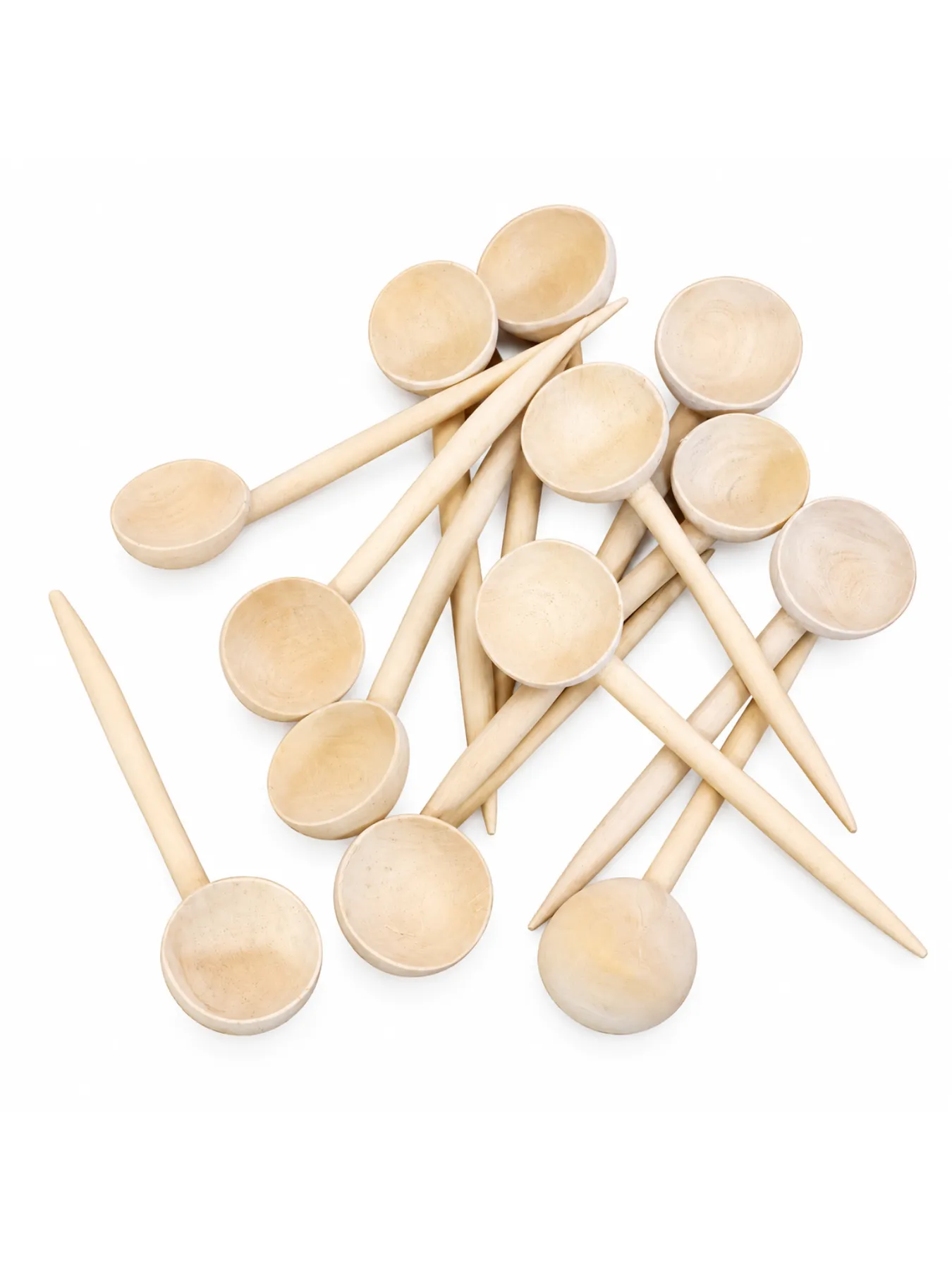 Set of 10 Handmade Moroccan Lemon Wood Serving Spoons