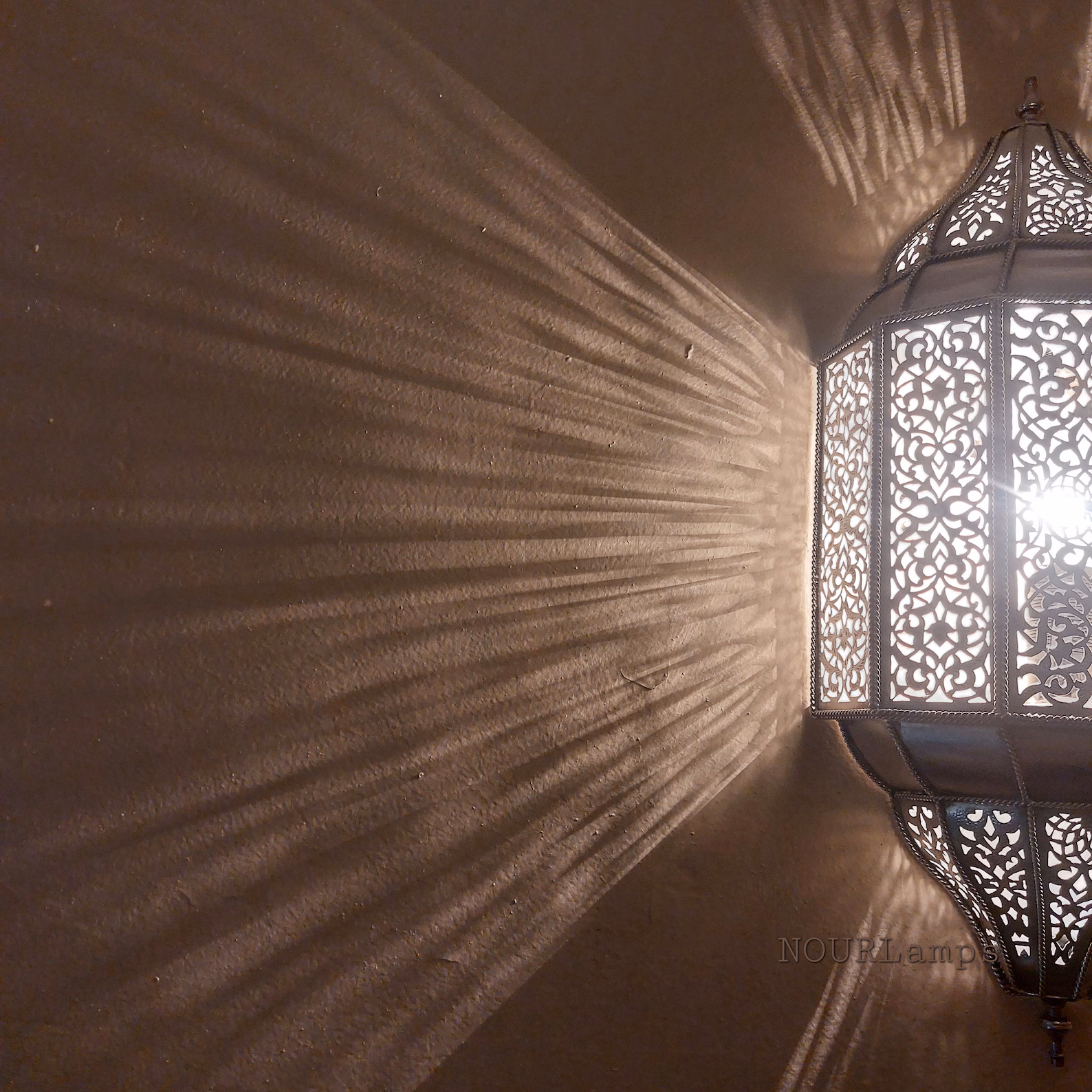Engraved Brass Wall Sconces from Marrakech — view 5