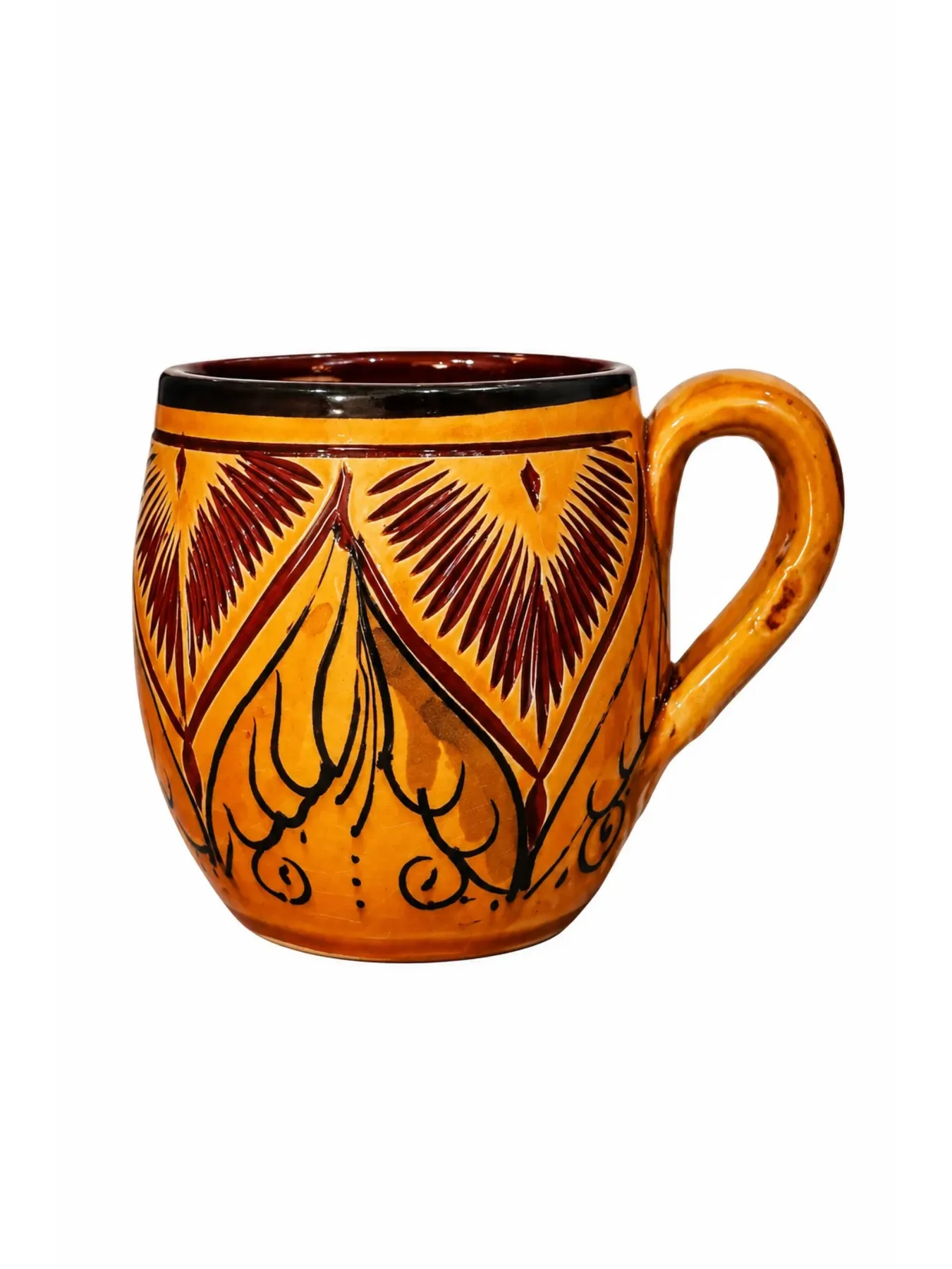 Handcrafted Moroccan Ceramic Mug Set, Hand-Painted Safi Pottery Coffee Cups