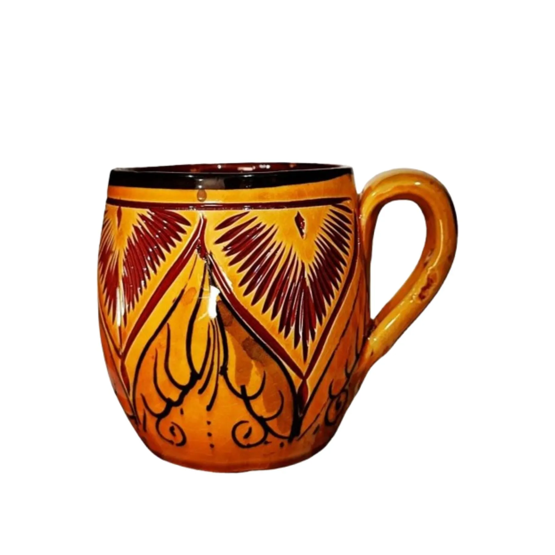 Hand-Carved Moroccan Ceramic Mugs - Traditional Engraved Coffee Cups — view 2