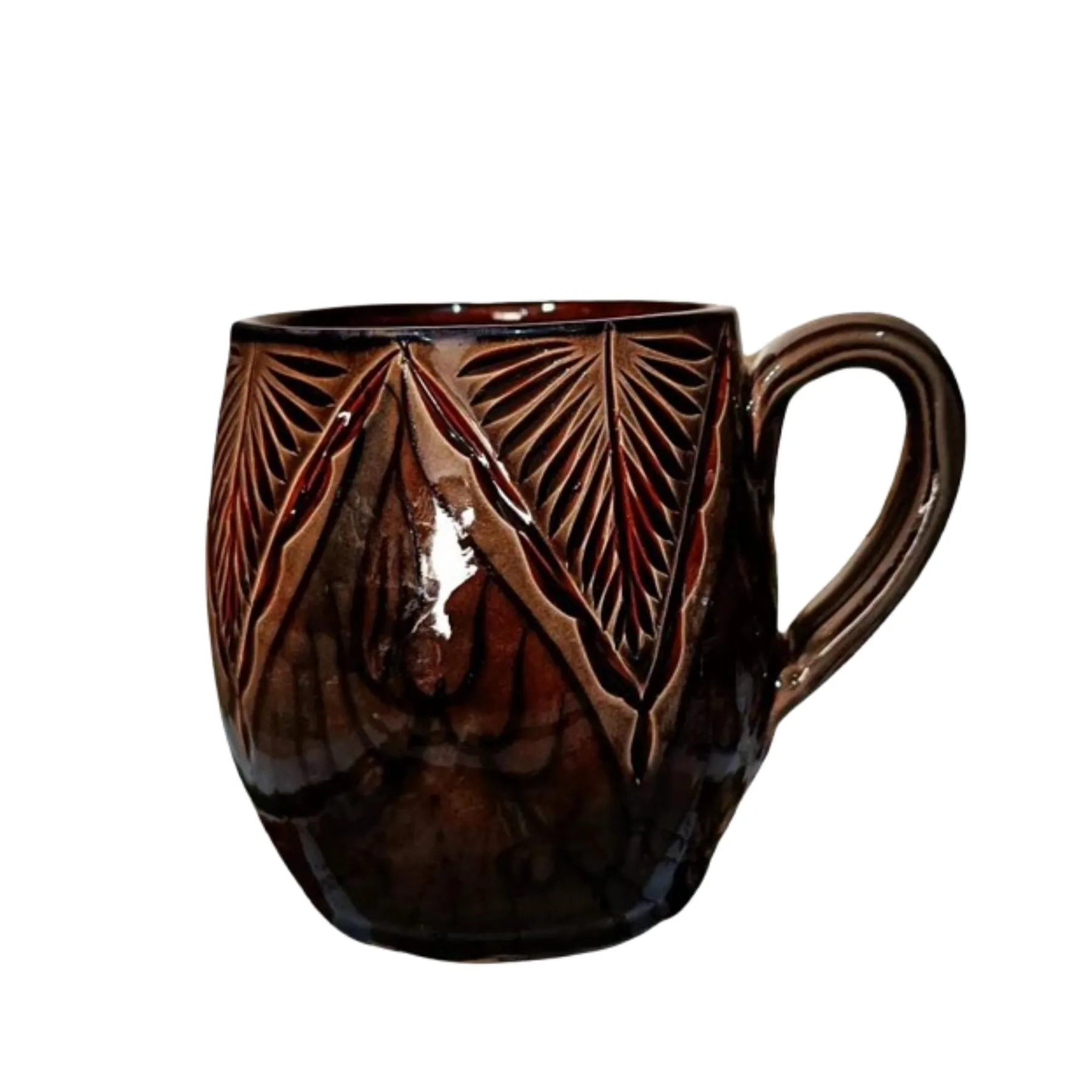 Hand-Carved Moroccan Ceramic Mugs - Traditional Engraved Coffee Cups — view 3