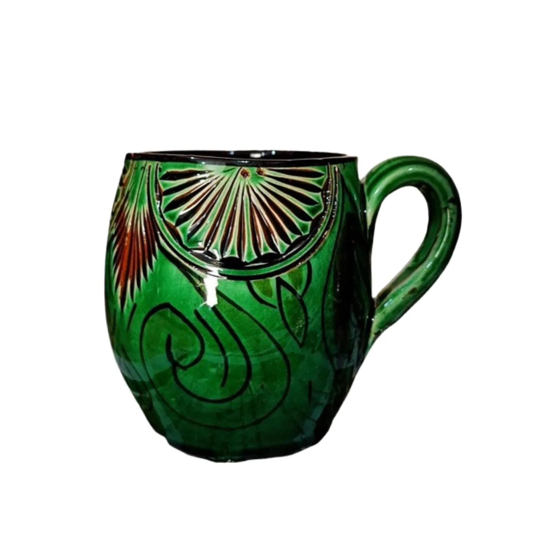 Hand-Carved Moroccan Ceramic Mugs - Traditional Engraved Coffee Cups — view 4