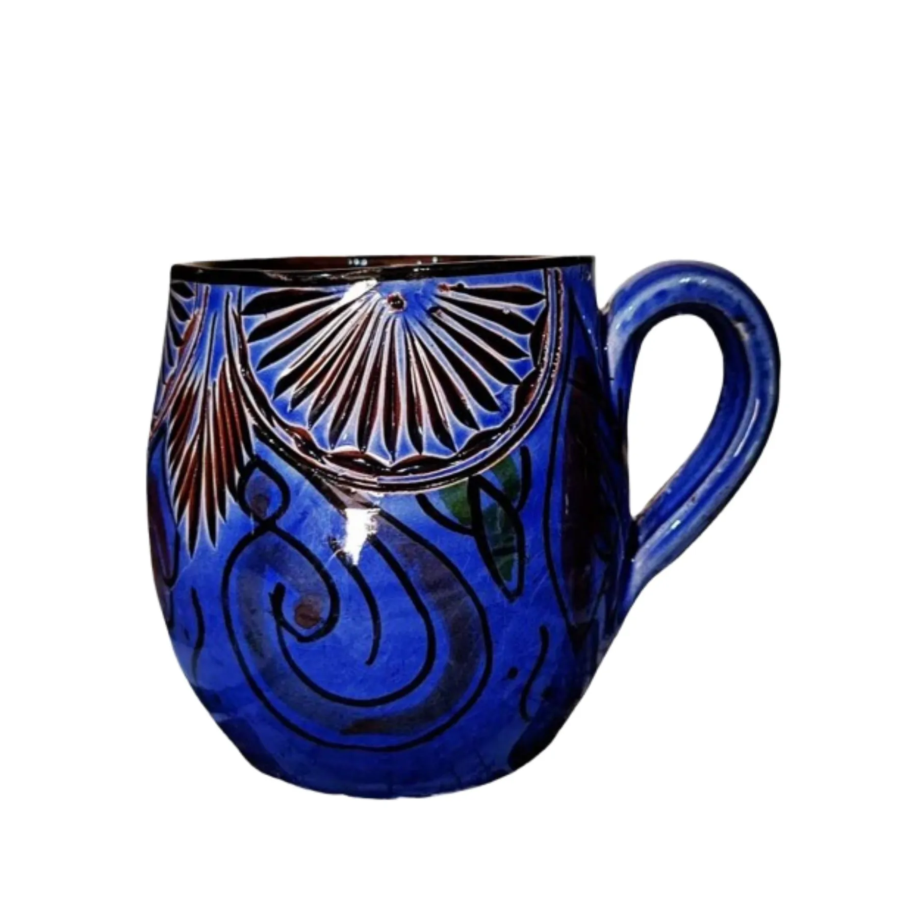 Hand-Carved Moroccan Ceramic Mugs - Traditional Engraved Coffee Cups — view 6